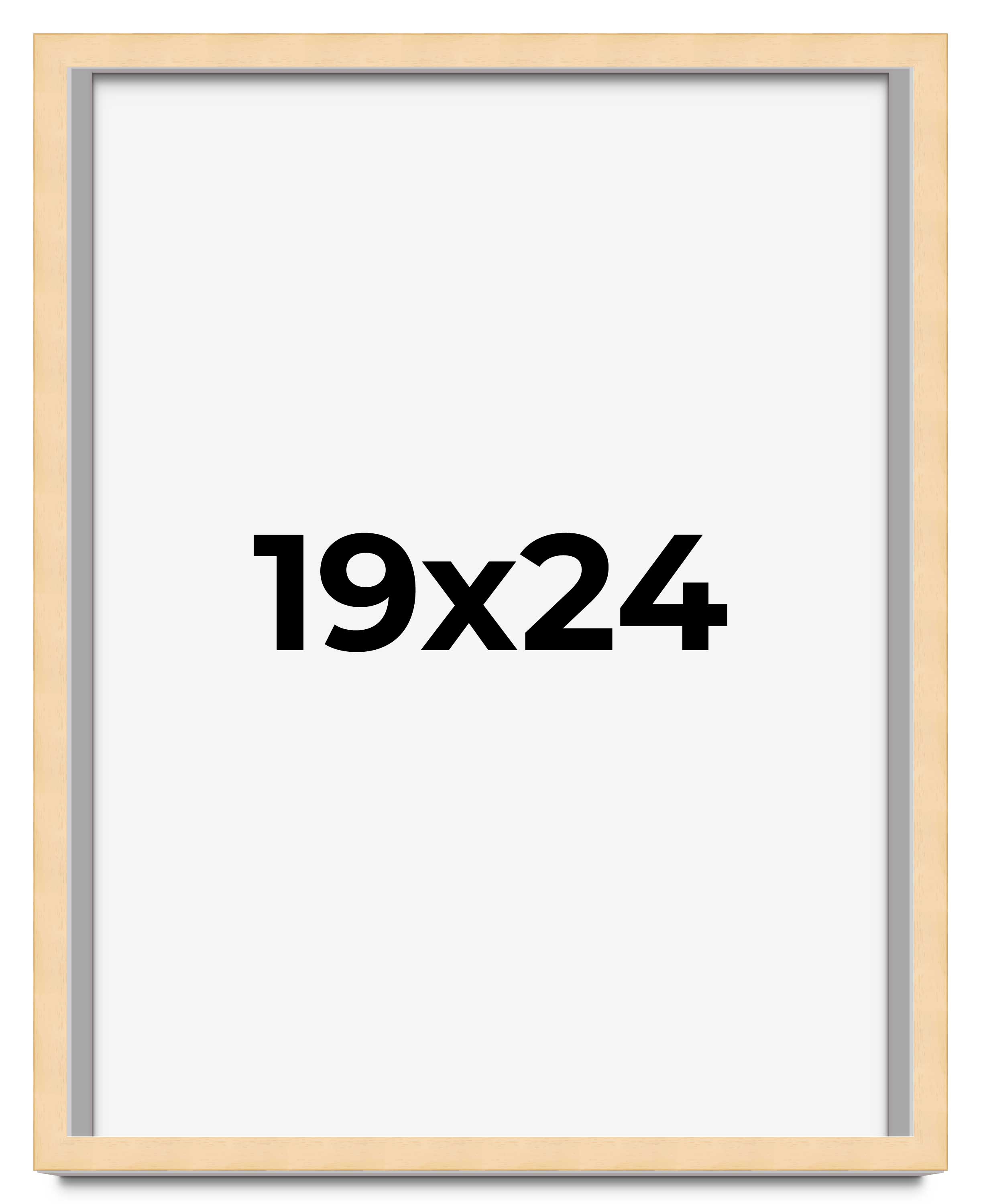 19x24 Frame Beige Real Wood Picture Frame Width 0.75 inches | Interior Frame Dep