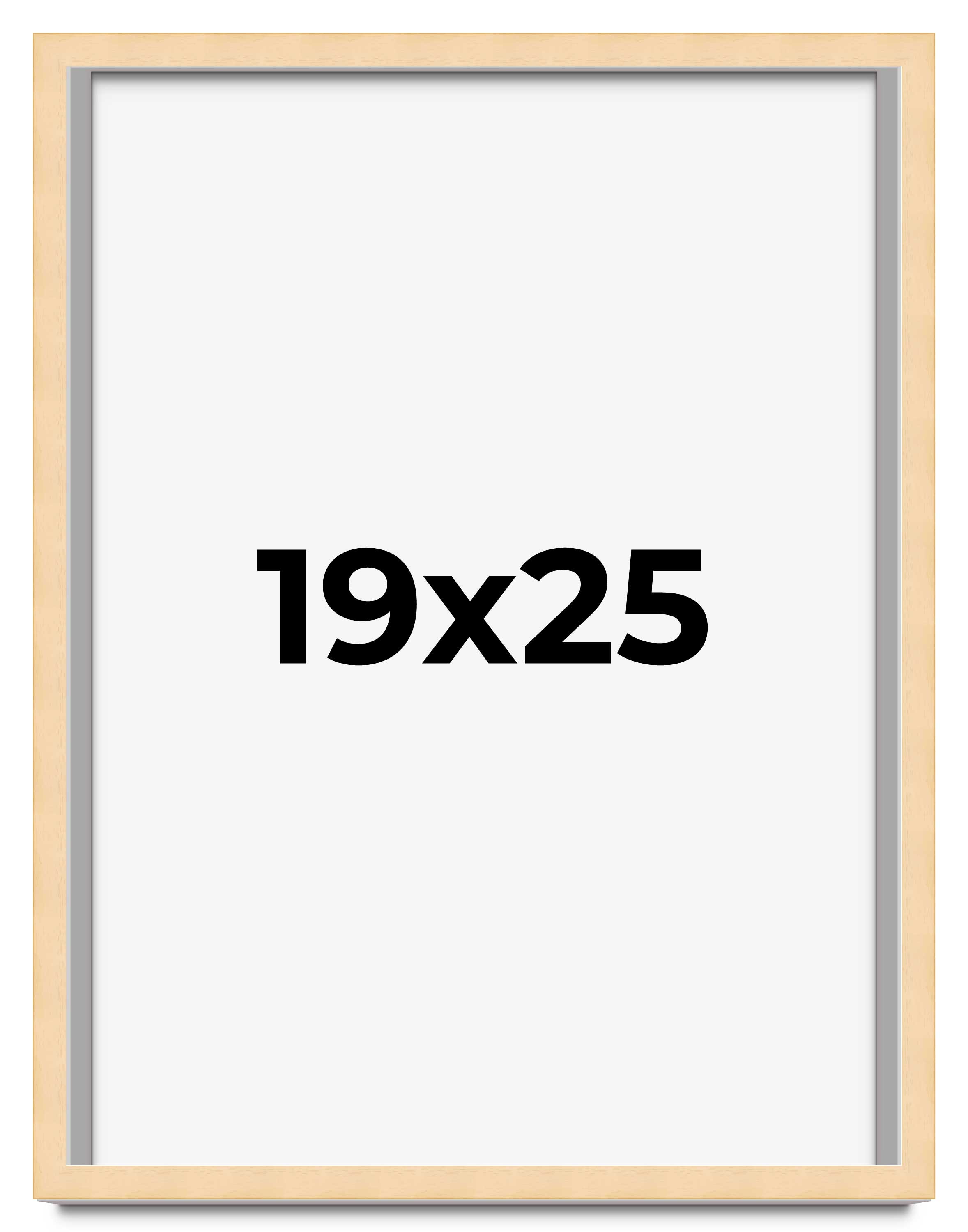 19×25 Frame Beige Real Wood Picture Frame Width 0.75 inches | Interior Frame Dep