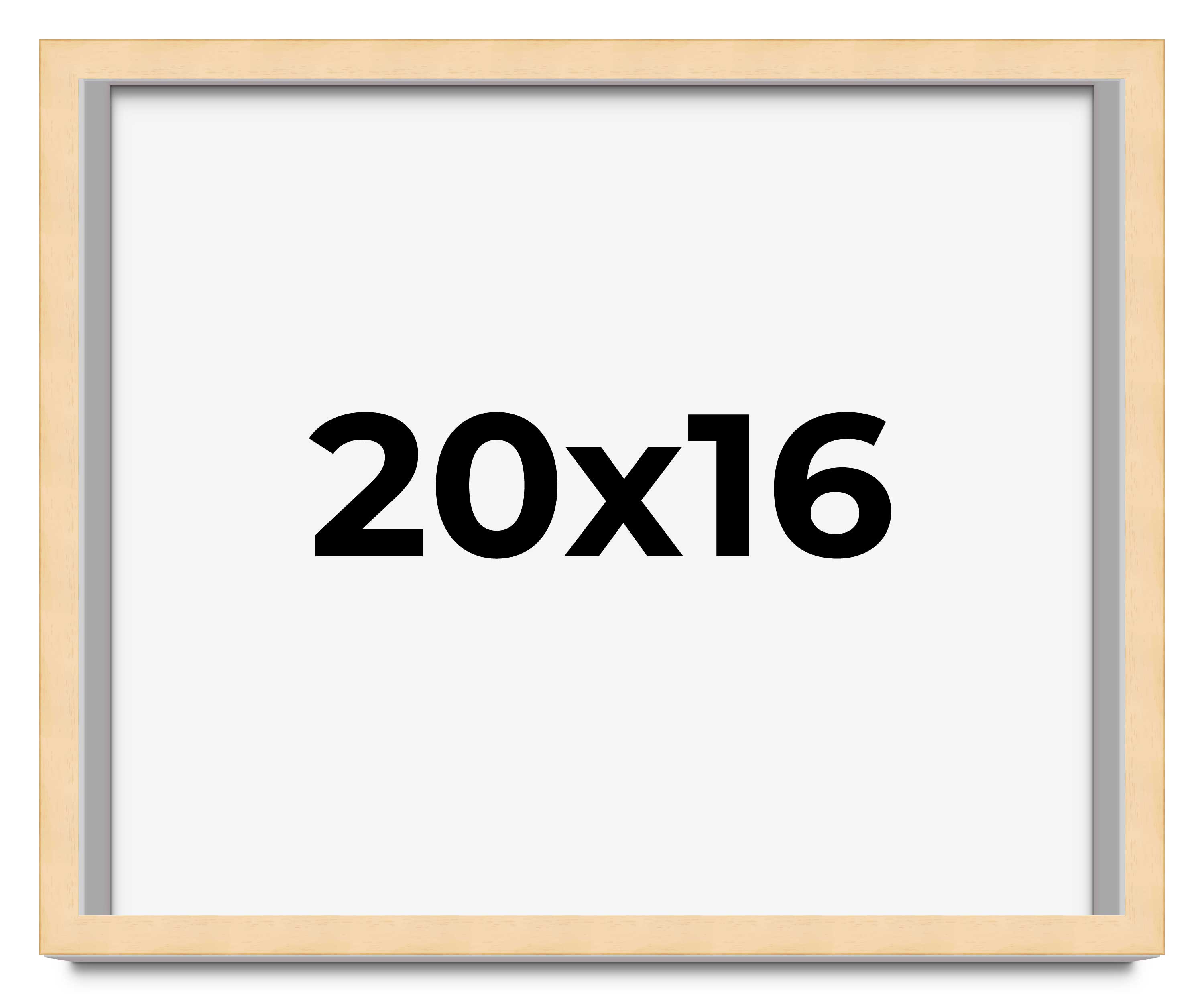20x16 Frame Beige Real Wood Picture Frame Width 0.75 inches | Interior Frame Dep