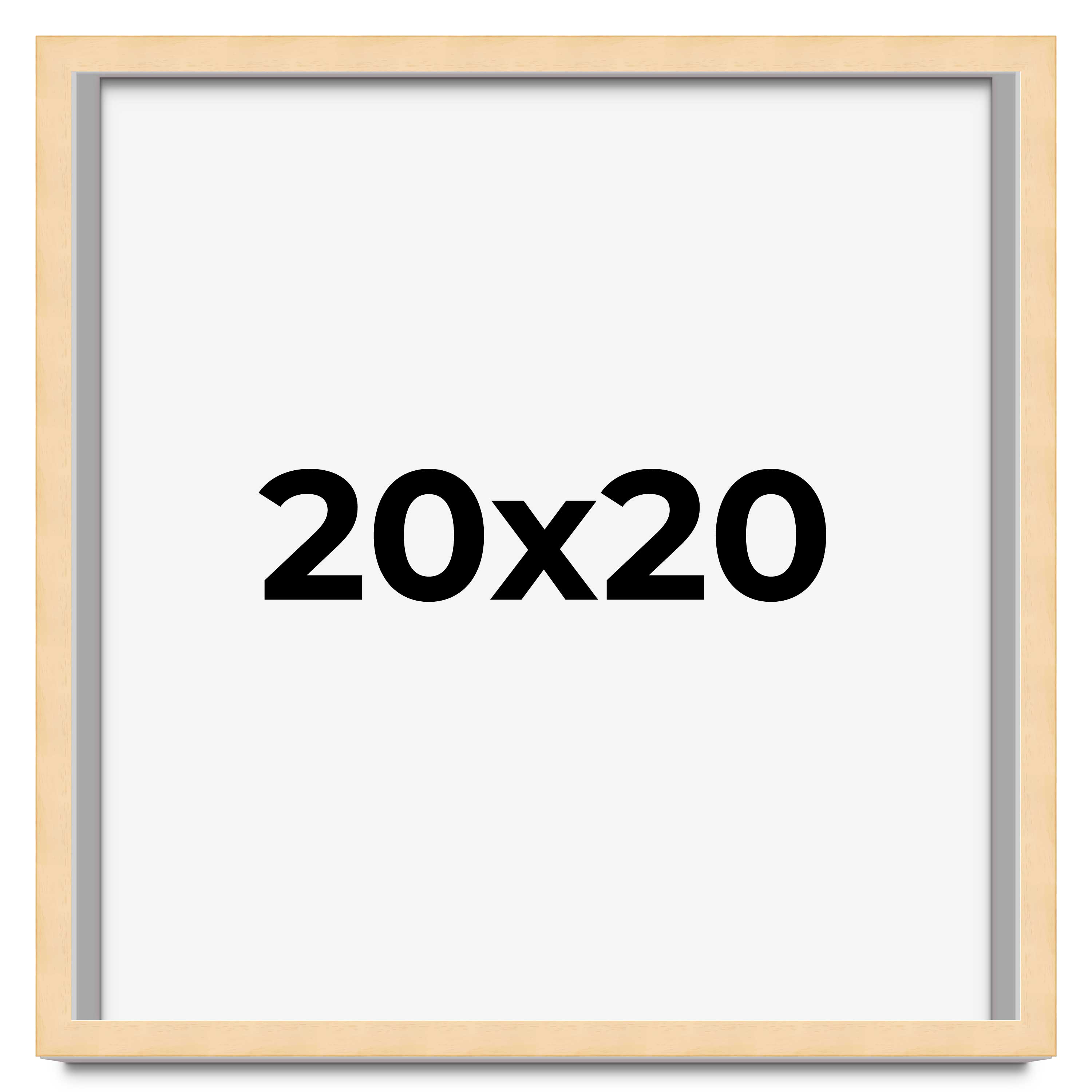 20x20 Rahmen Beige Echtholz Bilderrahmen Breite 0,75 cm | Innenrahmen Dep - Bild 1 von 9