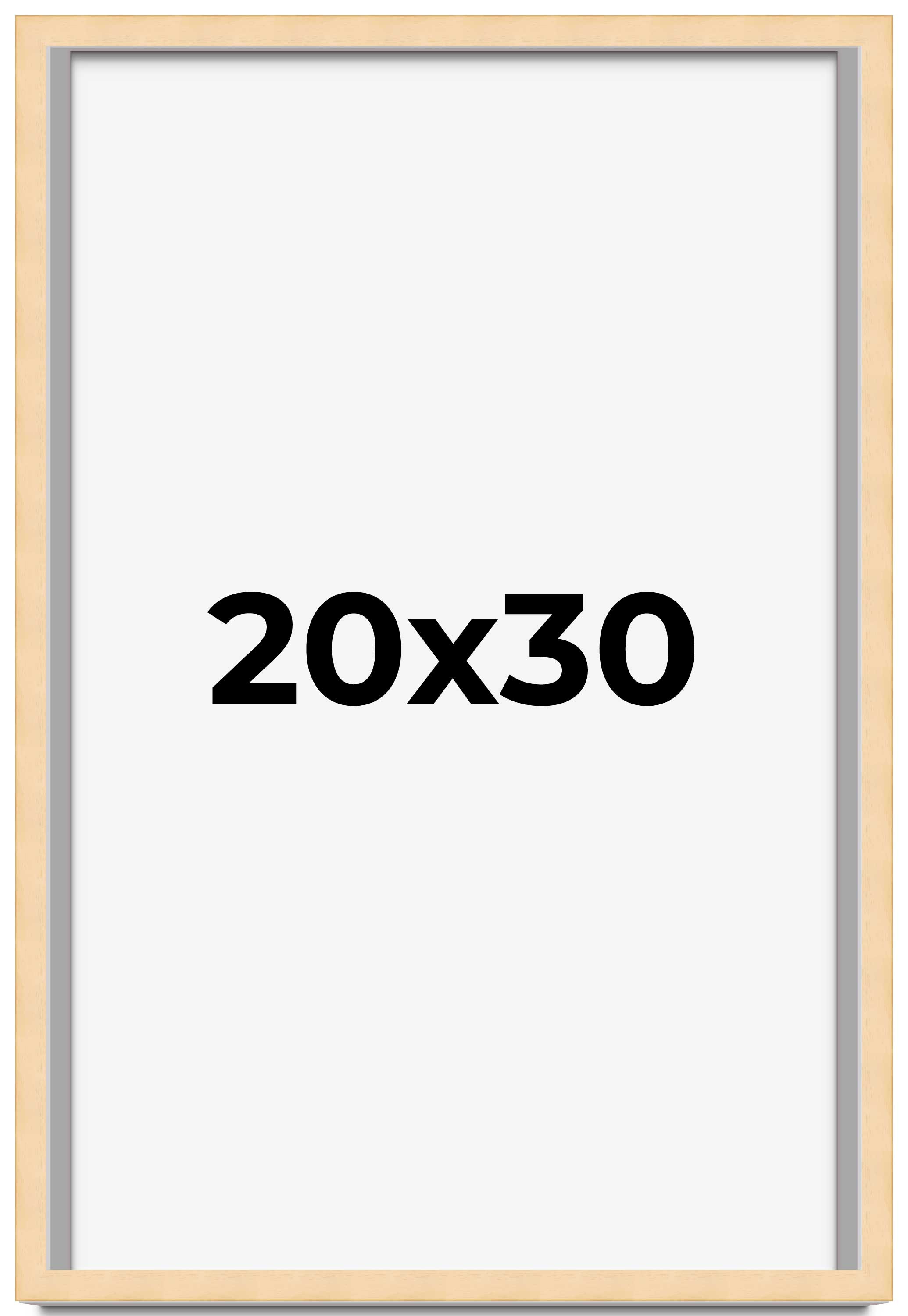 20x30 Frame Beige Real Wood Picture Frame Width 0.75 inches | Interior Frame Dep main product image