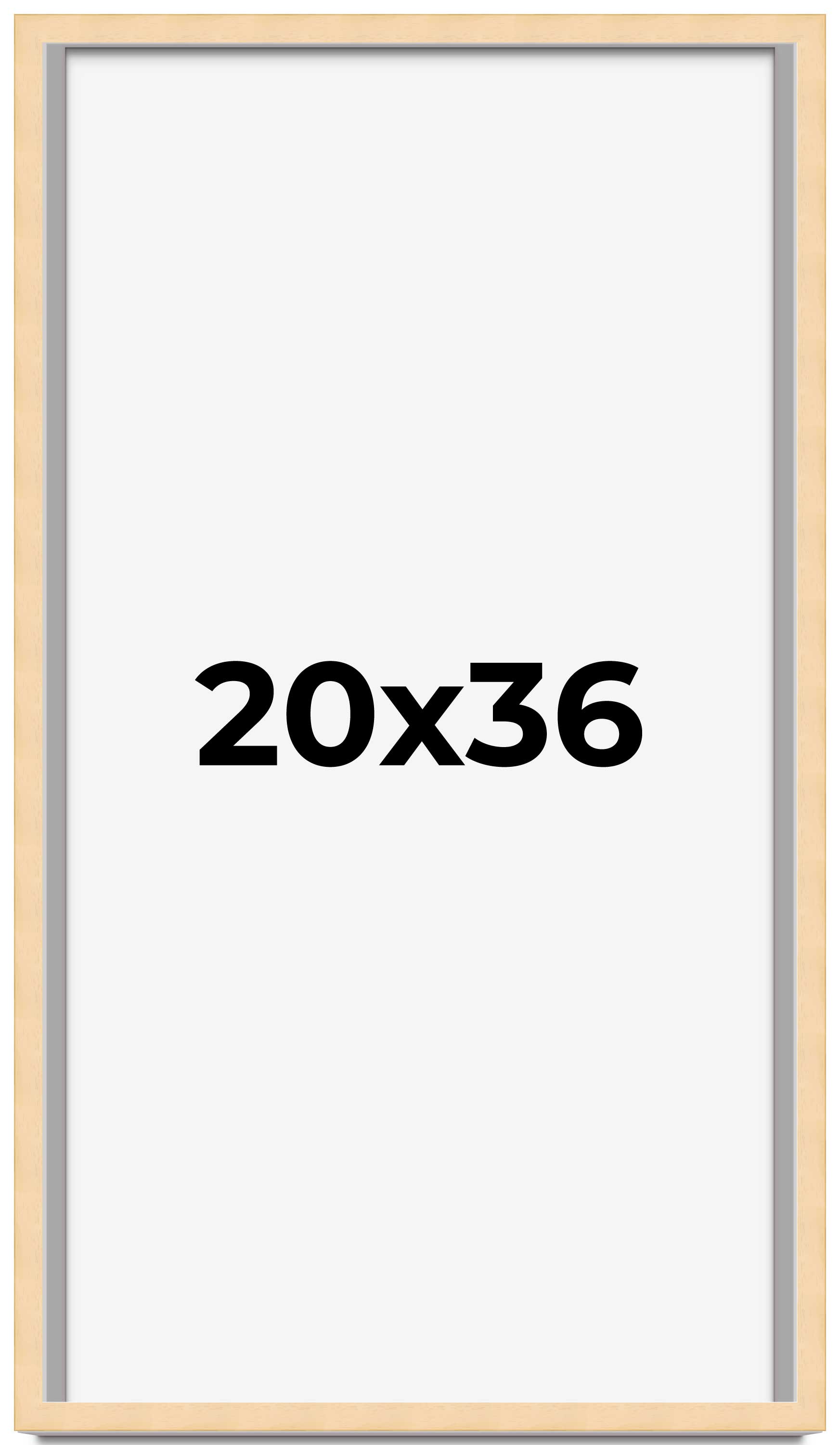 20×36 Frame Beige Real Wood Picture Frame Width 0.75 inches | Interior Frame Dep