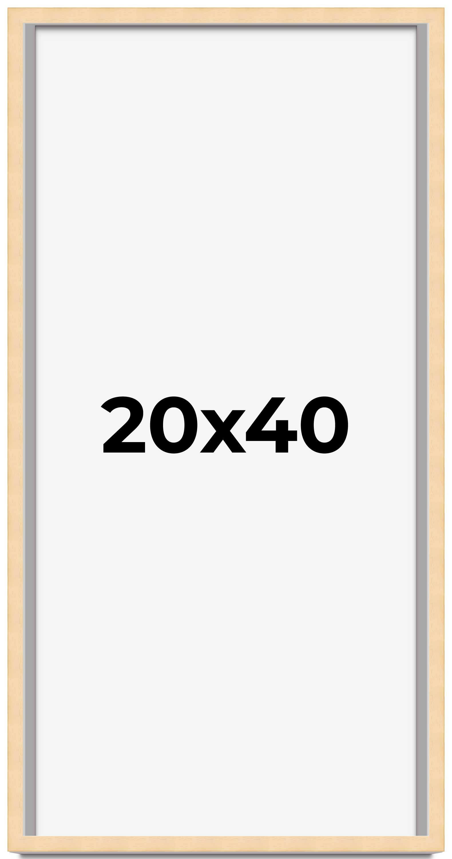 20x40 Frame Beige Real Wood Picture Frame Width 0.75 inches | Interior Frame Dep main product image