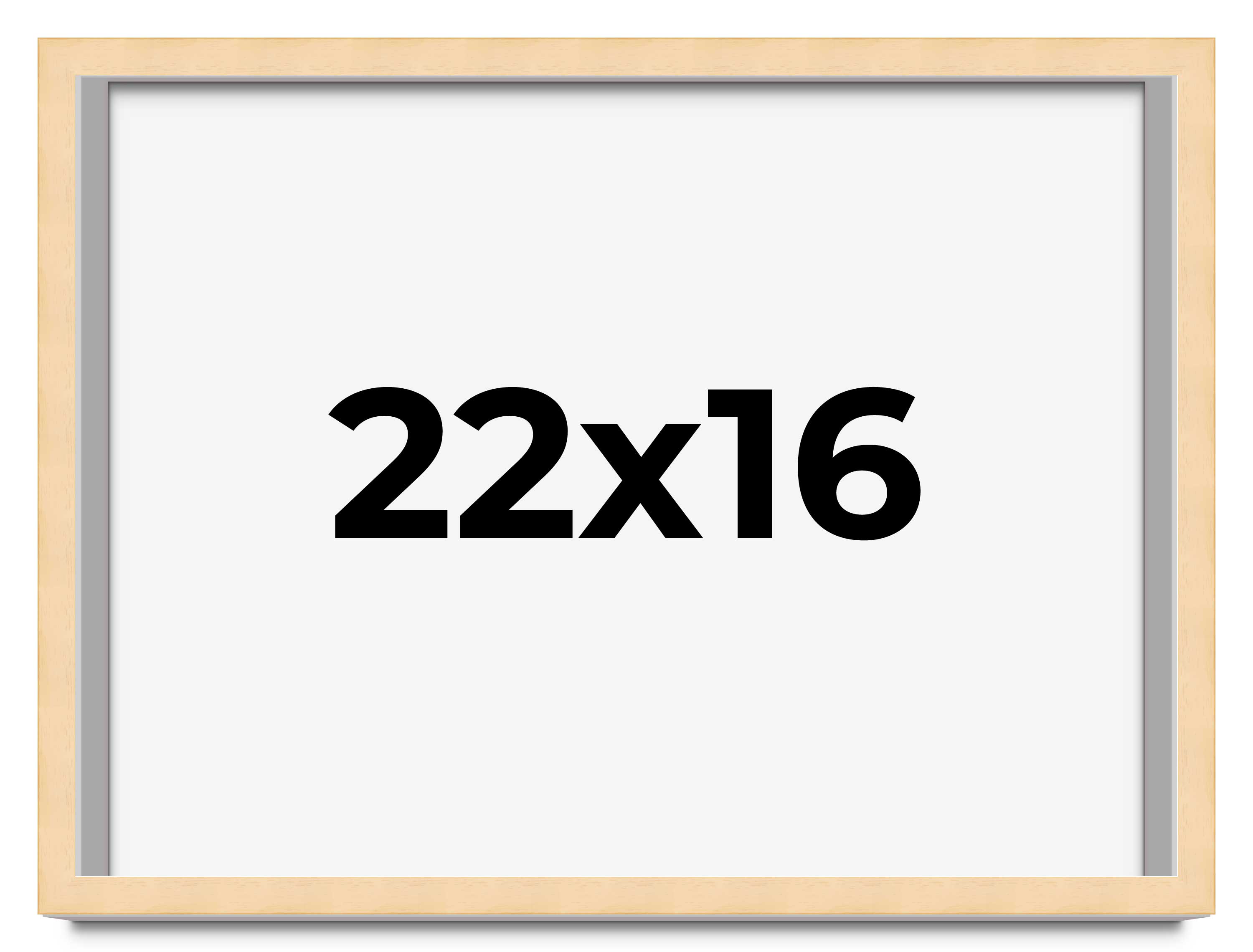 22x16 Frame Beige Real Wood Picture Frame Width 0.75 inches | Interior Frame Dep main product image