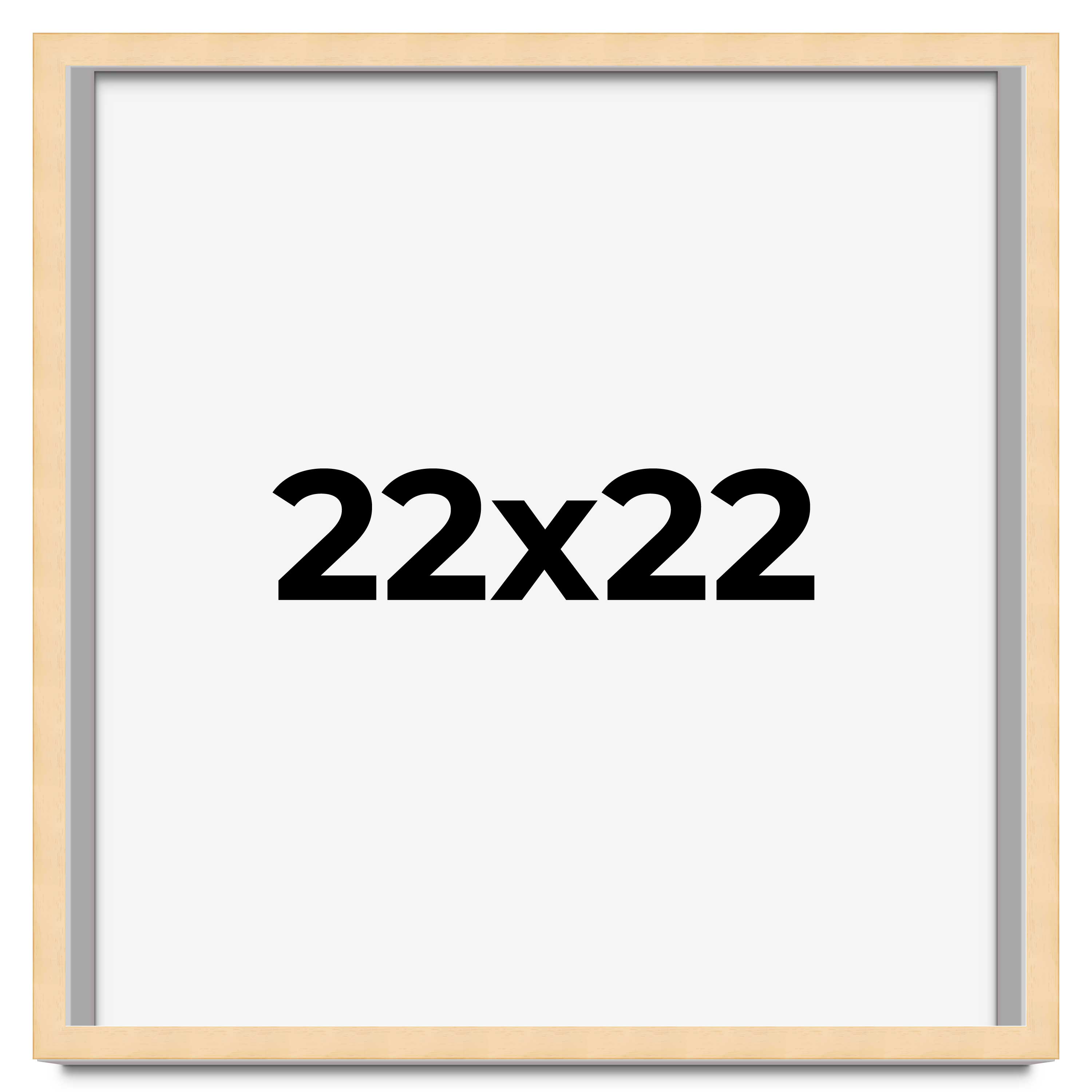 22x22 Frame Beige Real Wood Picture Frame Width 0.75 inches | Interior Frame Dep main product image