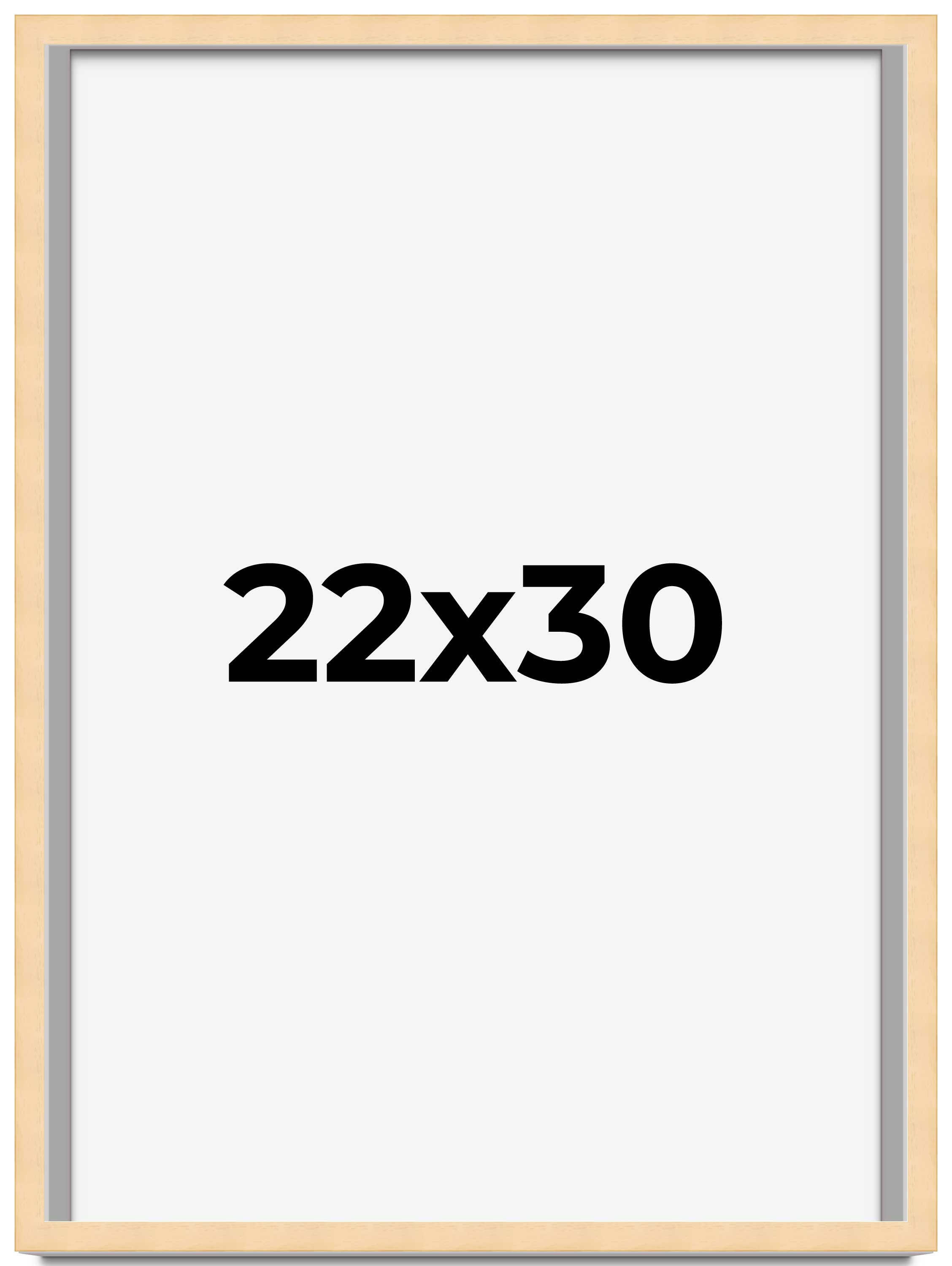 22×30 Frame Beige Real Wood Picture Frame Width 0.75 inches | Interior Frame Dep
