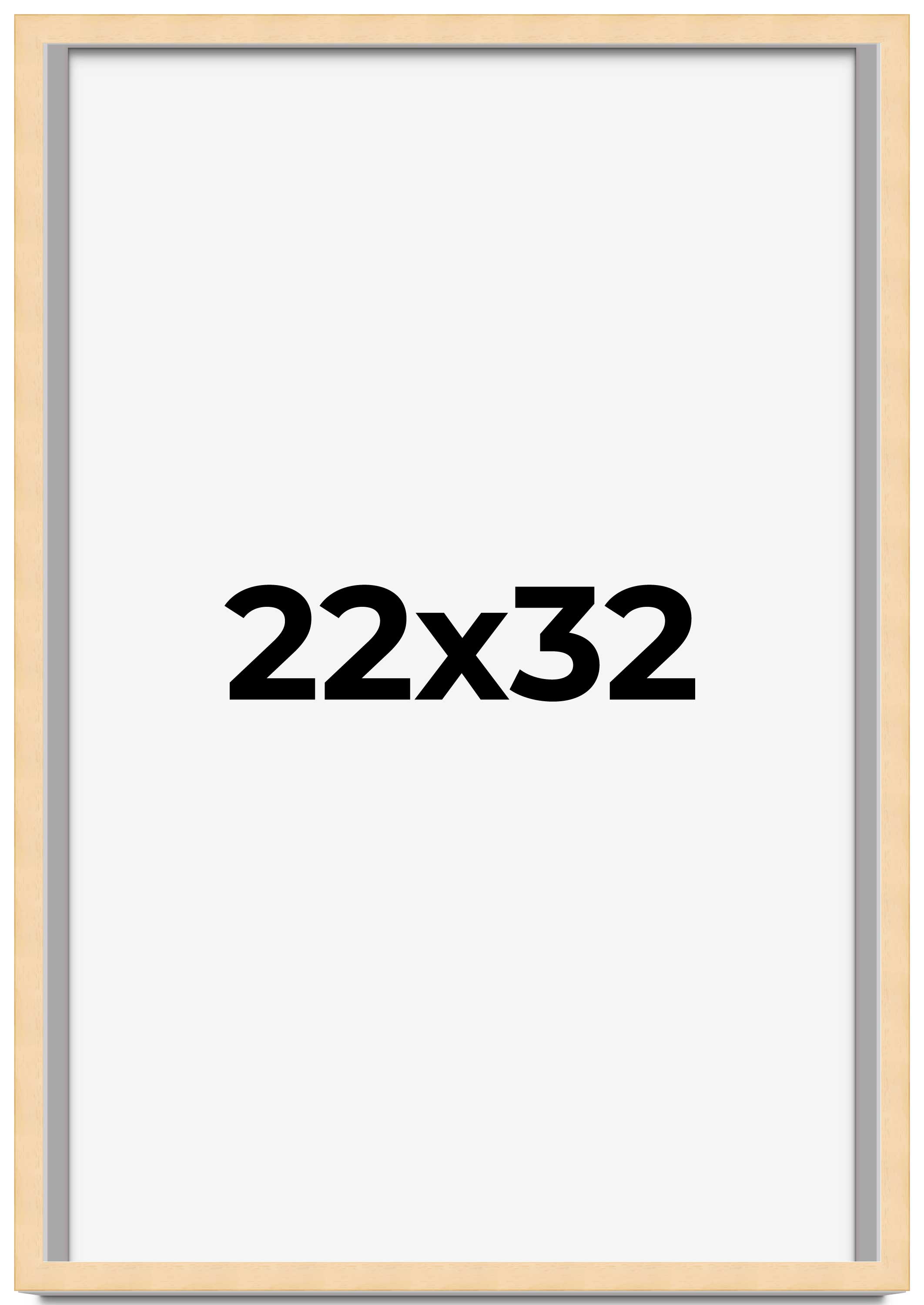 22x32 Frame Beige Real Wood Picture Frame Width 0.75 inches | Interior Frame Dep main product image