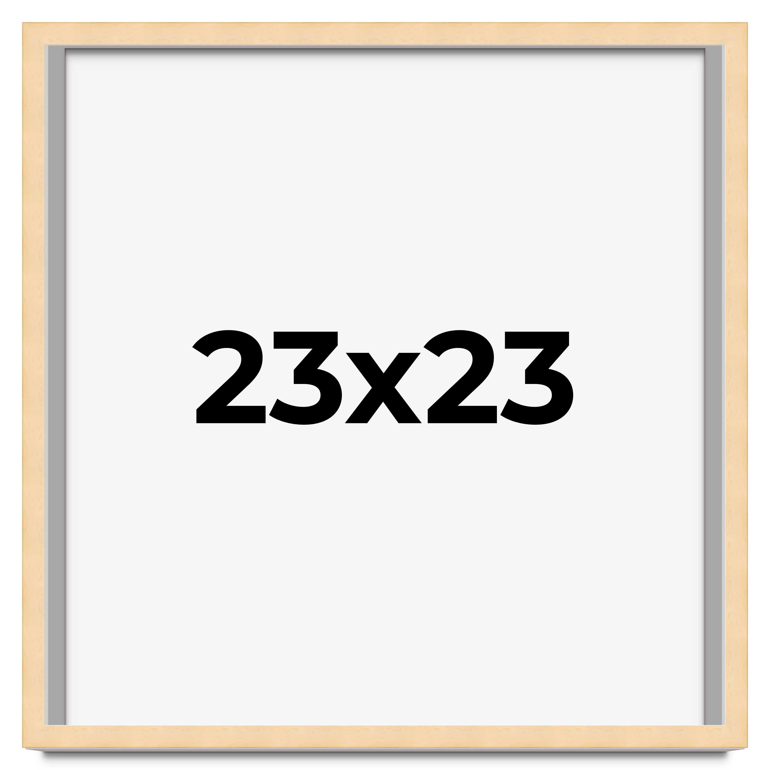 23x23 Frame Beige Real Wood Picture Frame Width 0.75 inches | Interior Frame Dep main product image