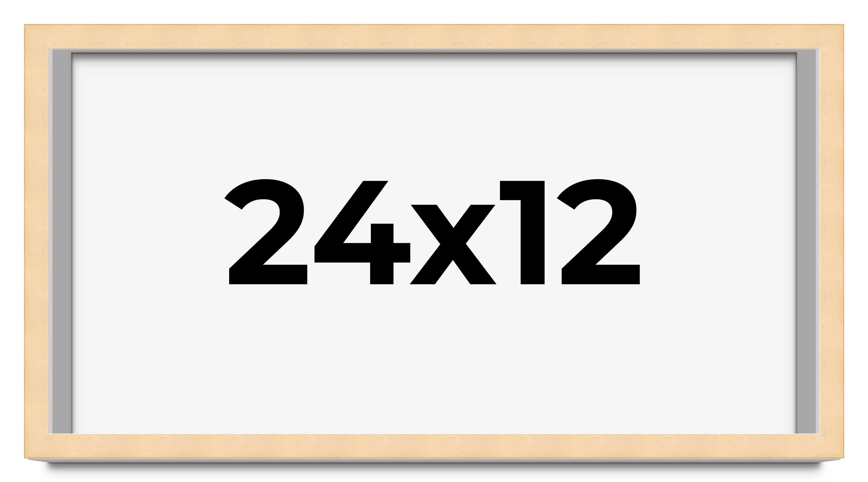 24x12 Frame Beige Real Wood Picture Frame Width 0.75 inches | Interior Frame Dep main product image