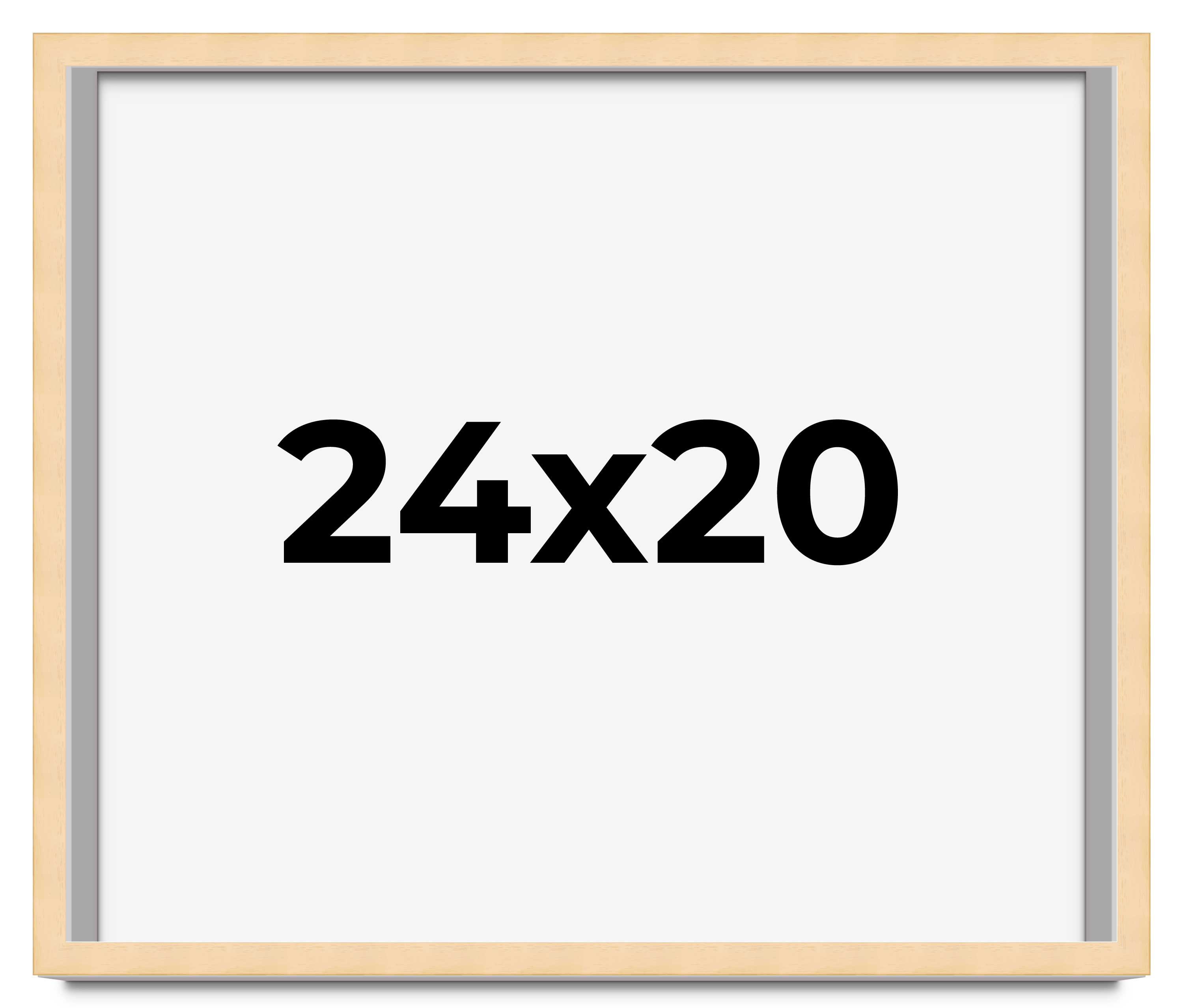 24x20 Frame Beige Real Wood Picture Frame Width 0.75 inches | Interior Frame Dep