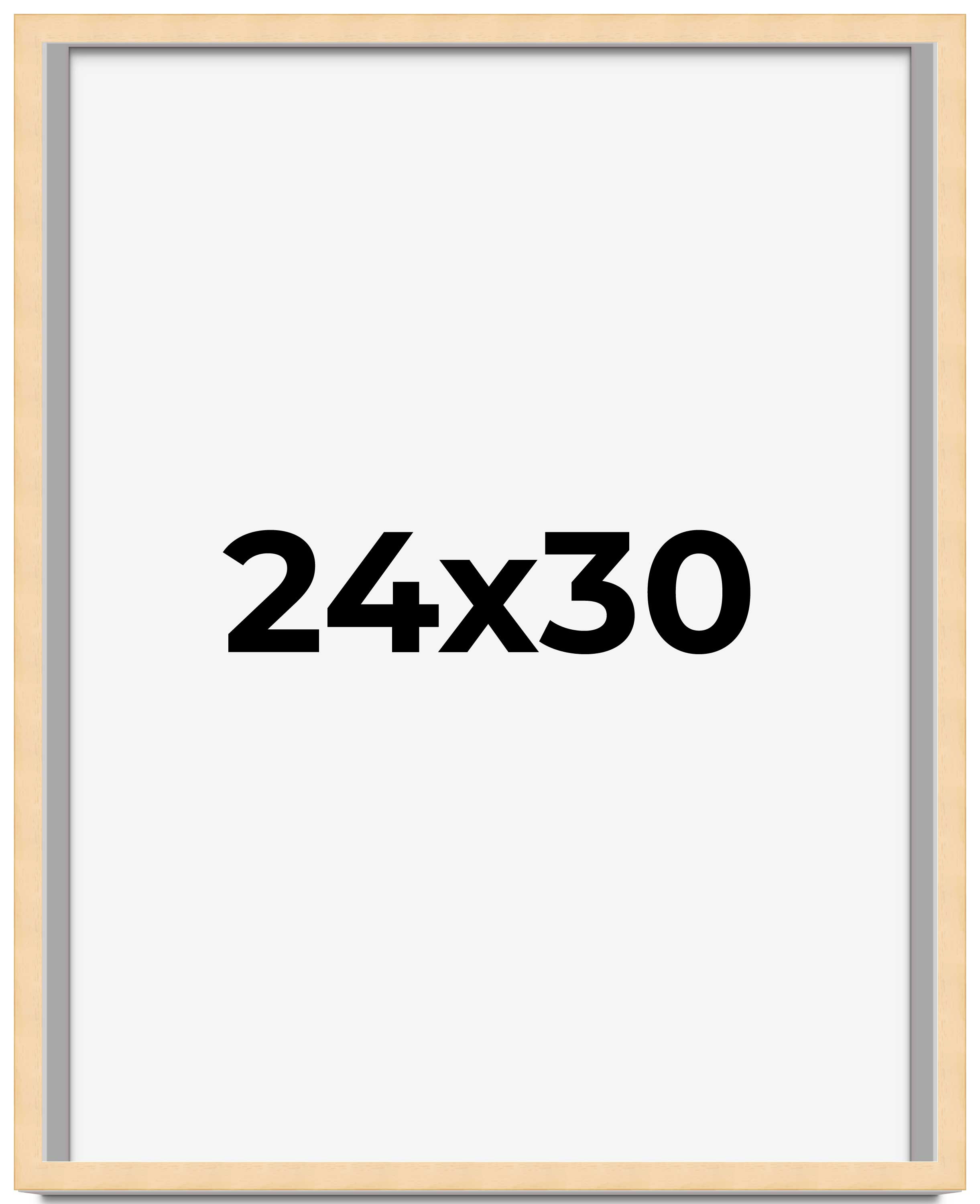 24x30 Frame Natural Wood Picture Frame | 0.75 Inch Moulding Width | with UV Acry
