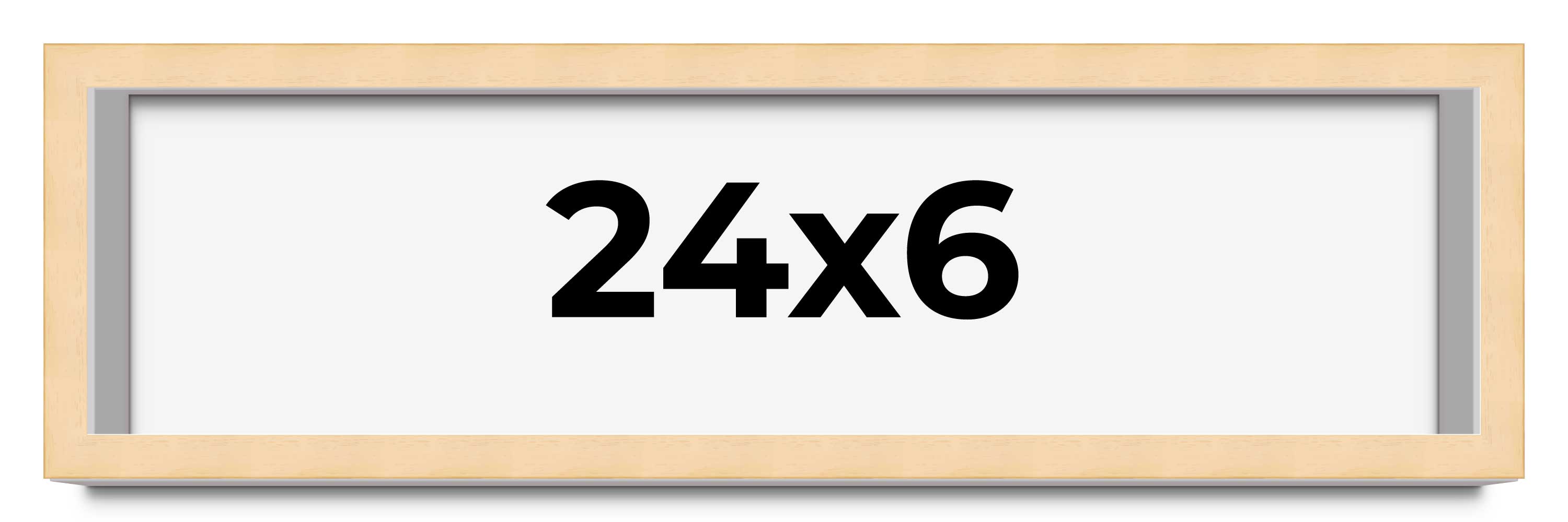 24x6 Frame Natural Brown Picture Frame Modern Photo Frame UV Acrylic, Acid Free
