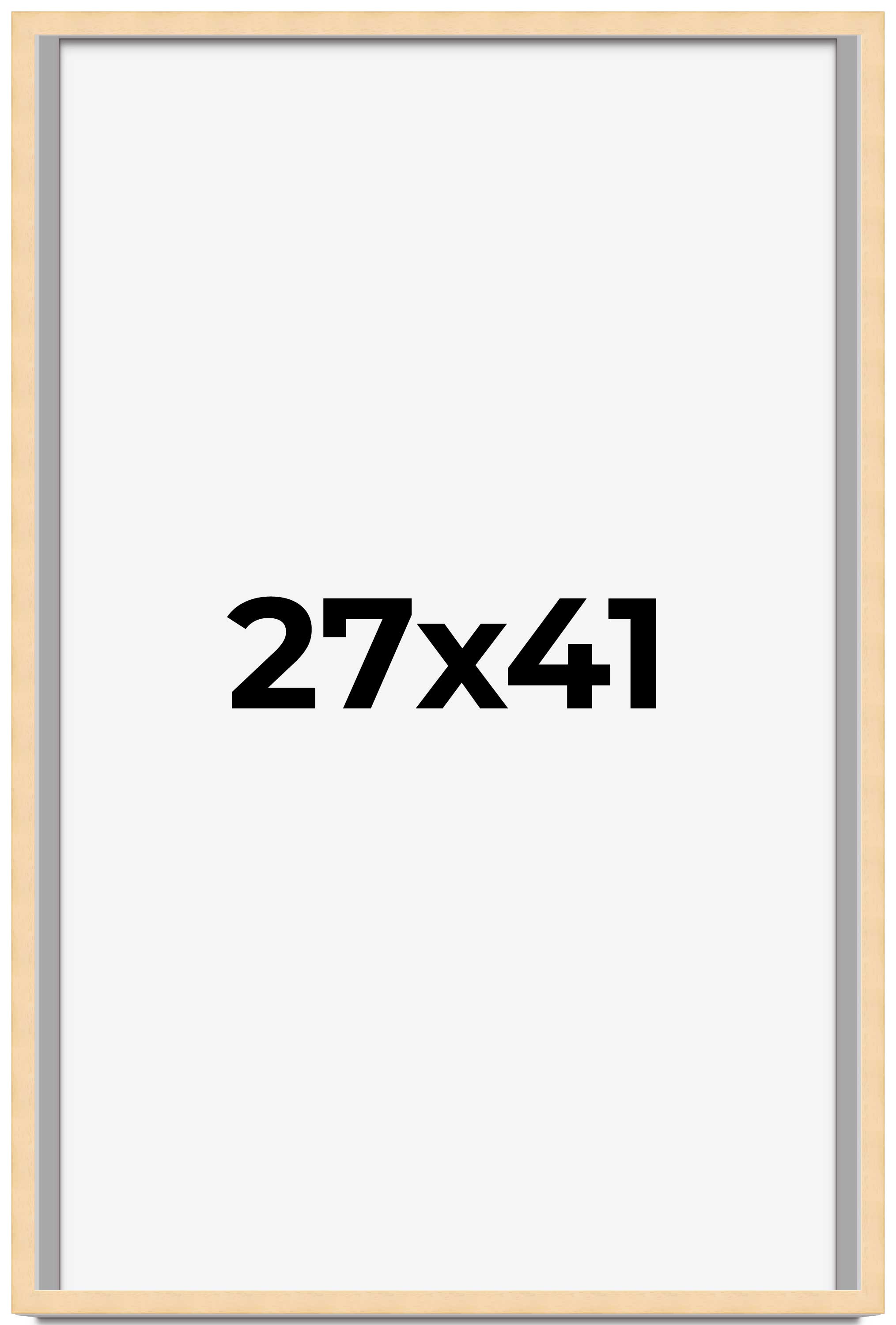 27×41 Frame Natural Brown Picture Frame Modern Photo Frame UV Acrylic, Acid Free