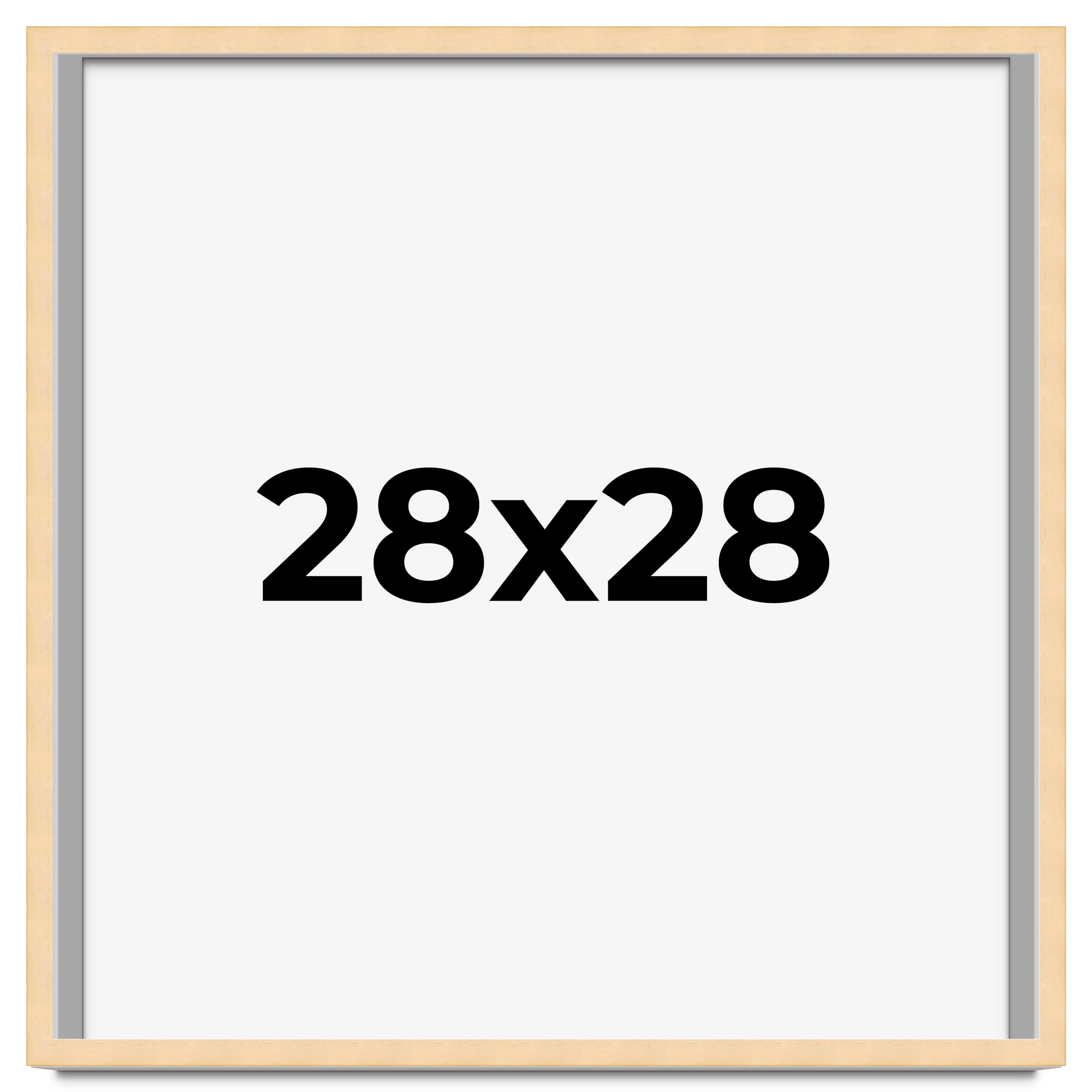 28x28 Solid Wood Picture Frame with UV Acrylic, Available in 6 Finishes ...