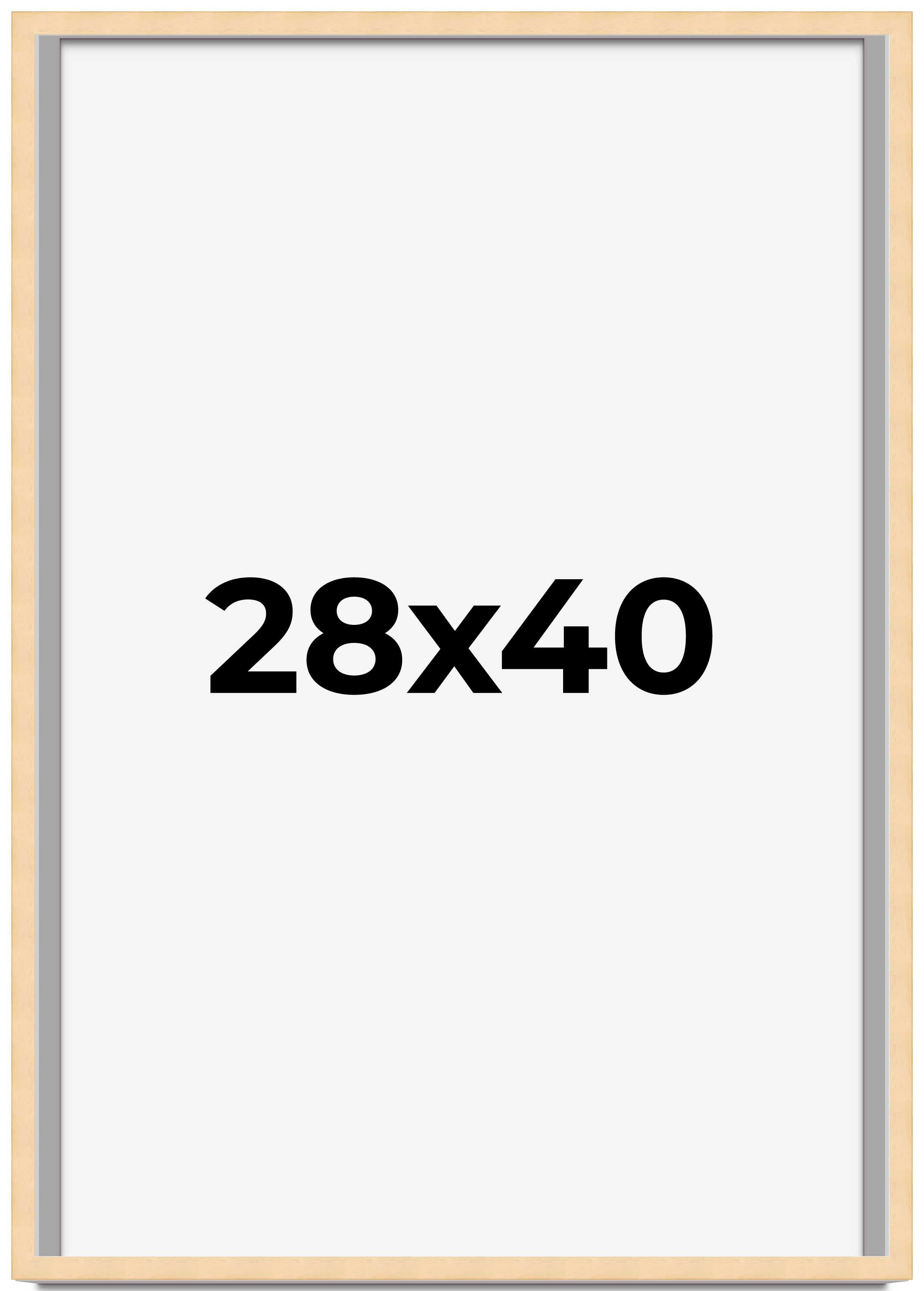 28×40 Frame Natural Brown Picture Frame Modern Photo Frame UV Acrylic, Acid Free