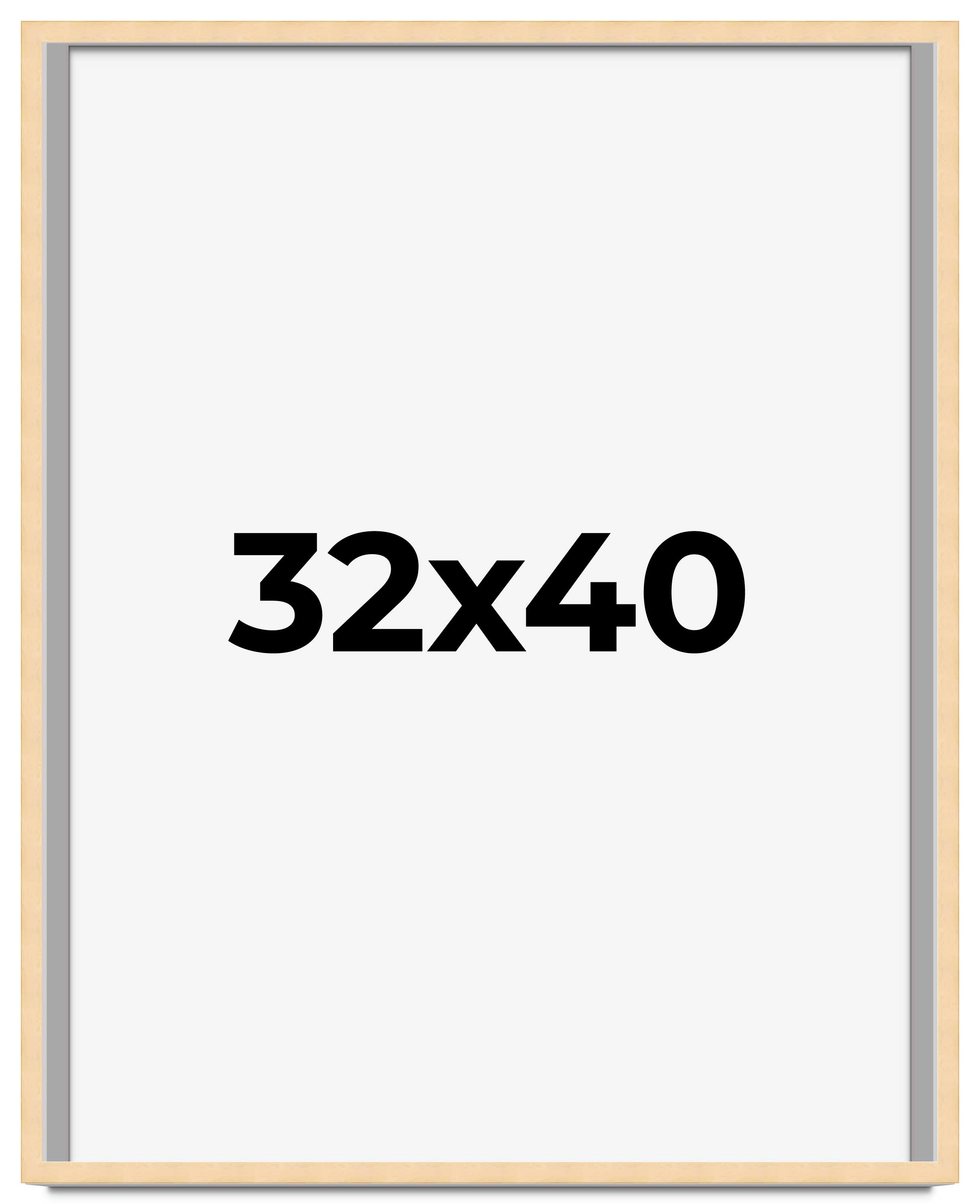 32×40 Frame Natural Brown Picture Frame Modern Photo Frame UV Acrylic, Acid Free