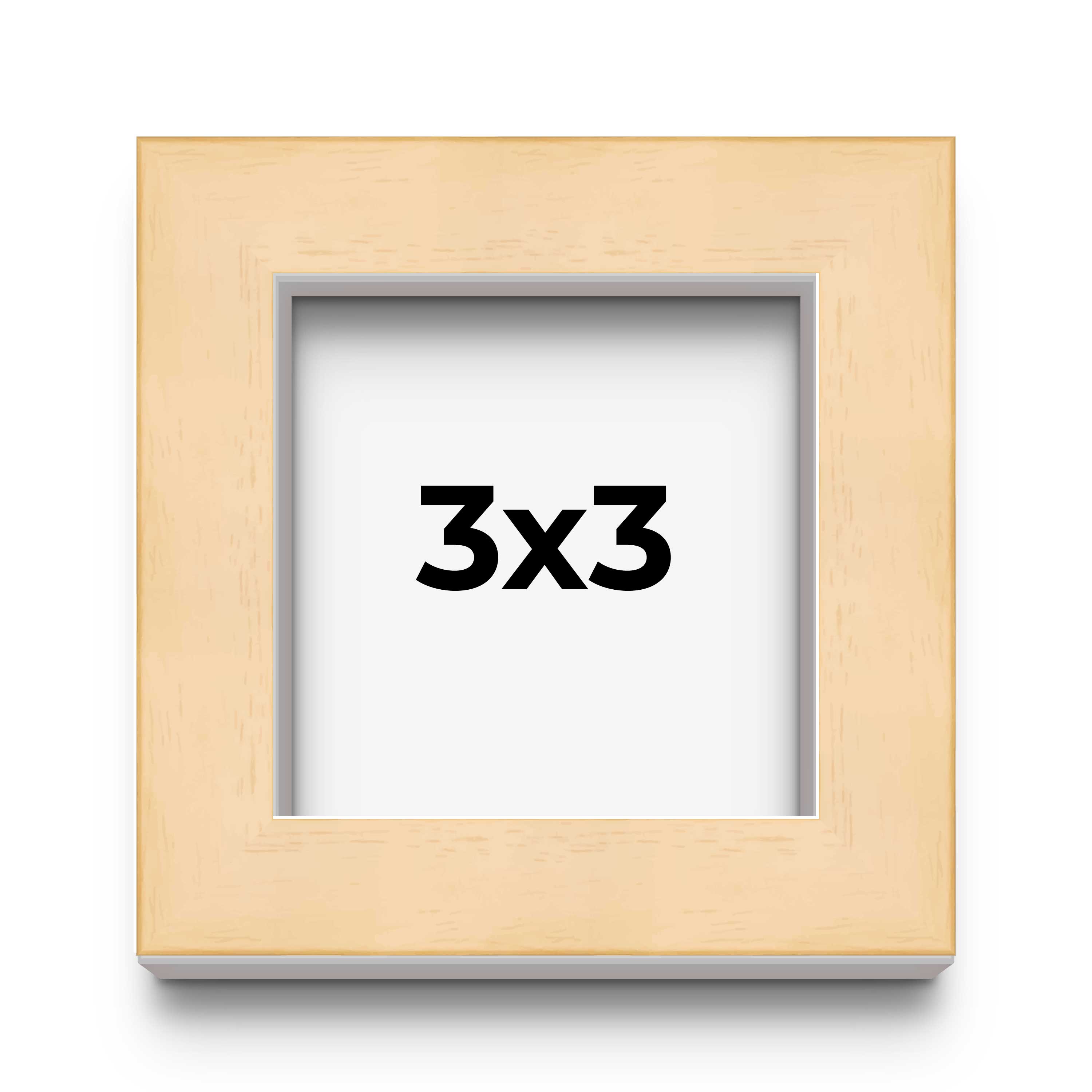 3×3 In Frame Beige Real Wood Picture Frame Width 0.75 inches | Interior Frame De