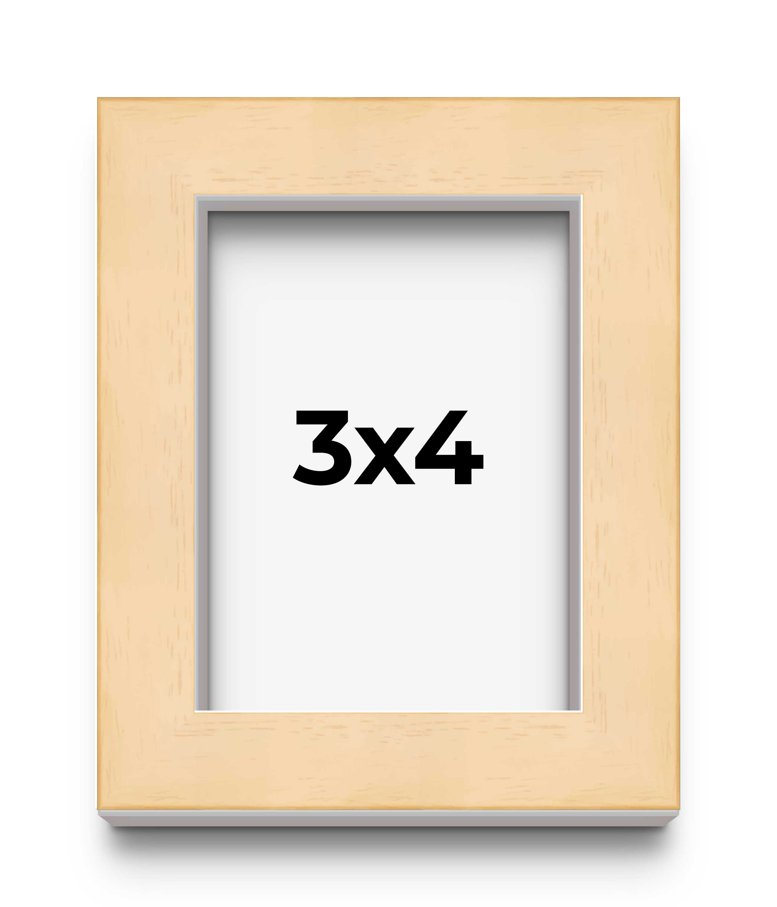 3×4 In Frame Beige Real Wood Picture Frame Width 0.75 inches | Interior Frame De