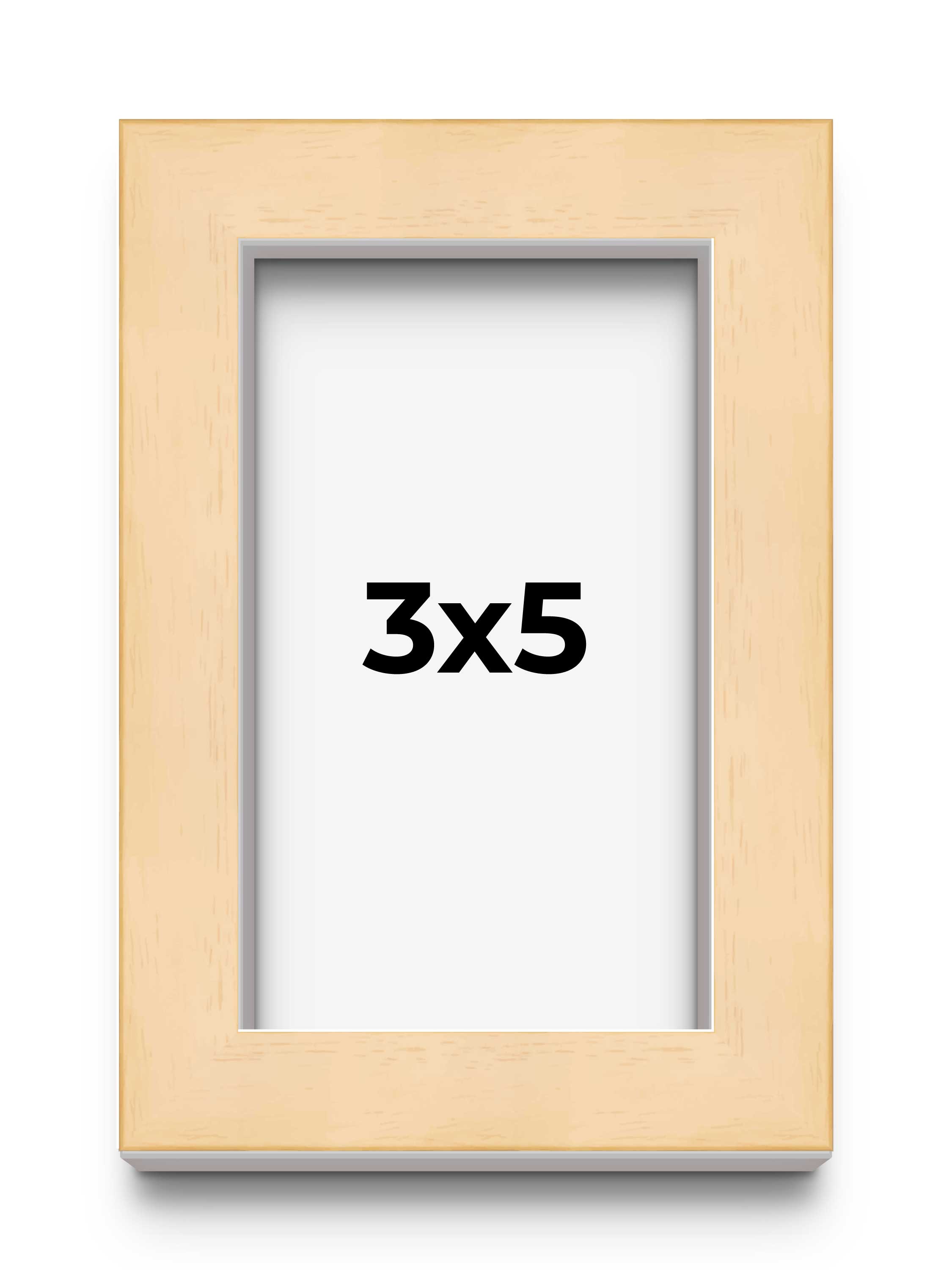 3x5 In Frame Beige Real Wood Picture Frame Width 0.75 inches | Interior Frame De main product image