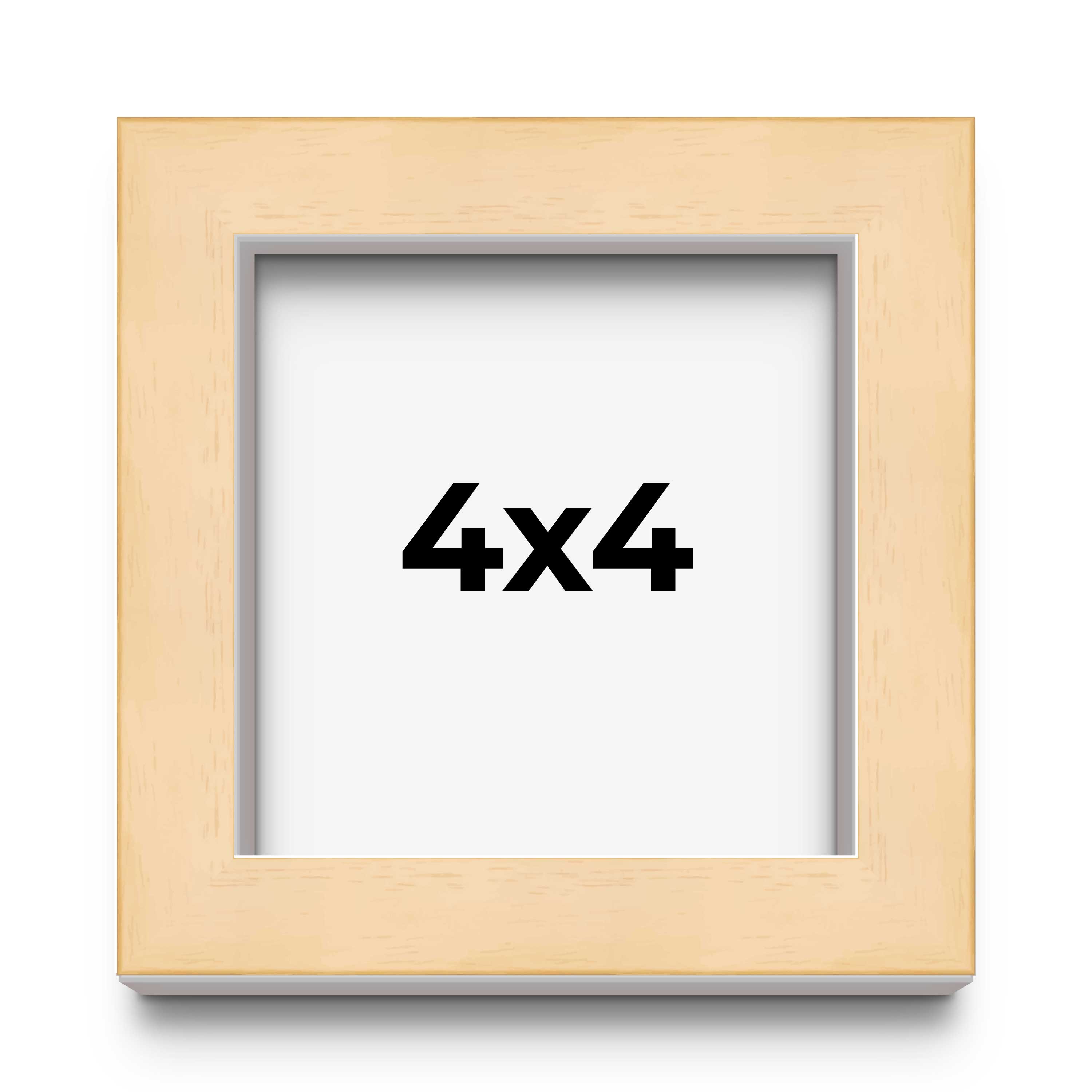 4x4 Solid Wood Picture Frame with UV Acrylic, Available in 6 Finishes