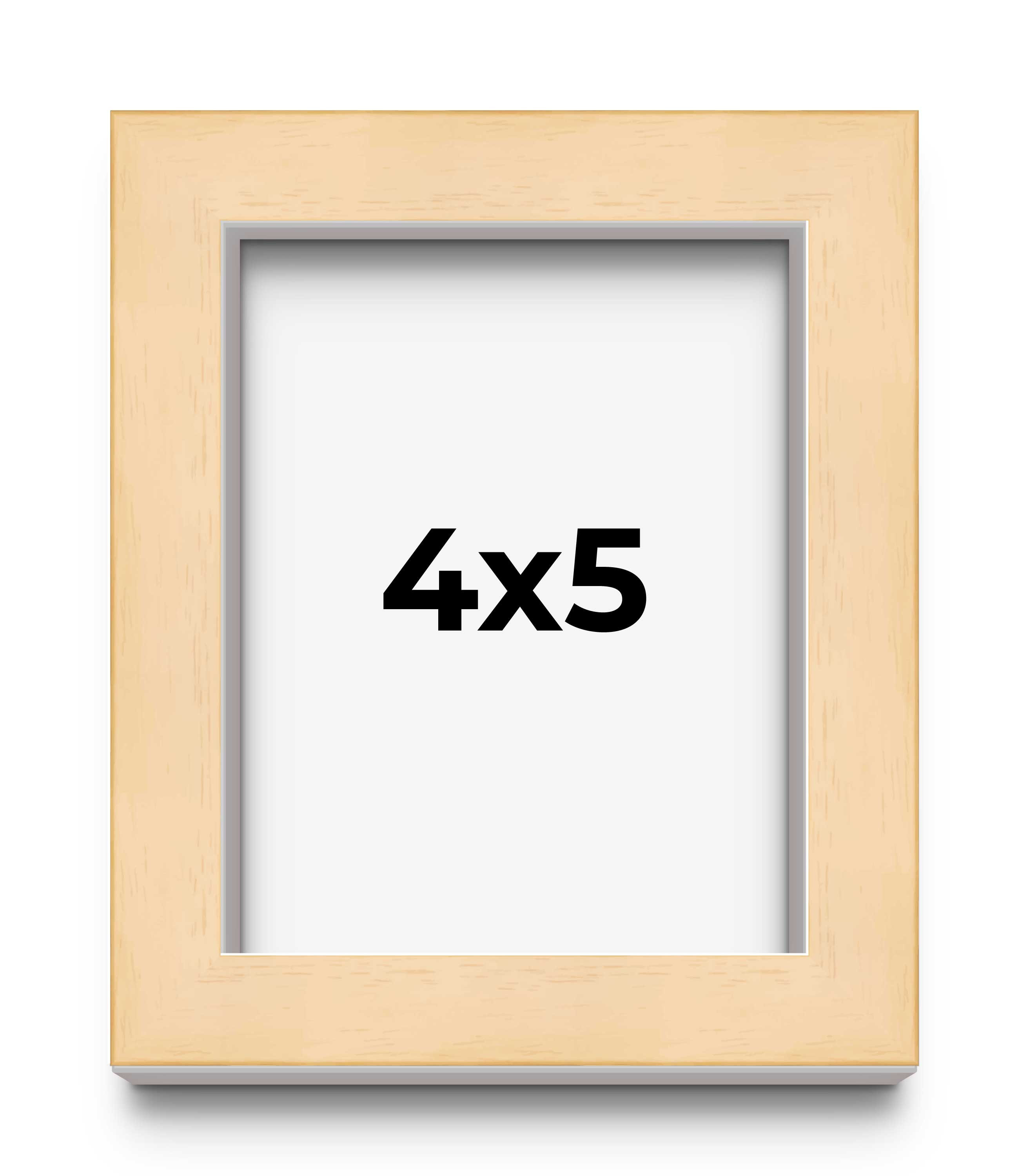 4x5 Zoll Rahmen Beige Echtholz Bilderrahmen Breite 0,75 cm | Innenrahmen DE