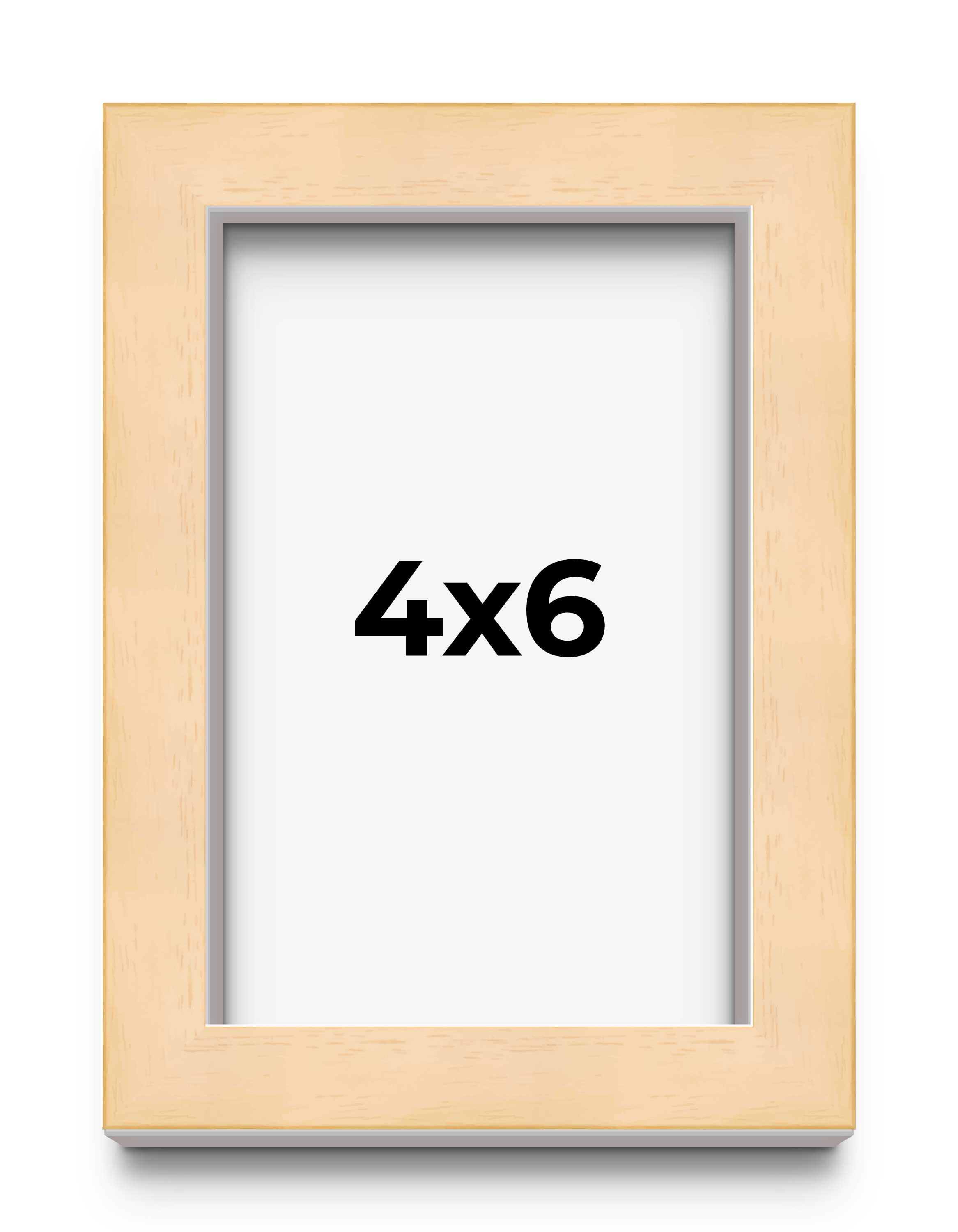 4×6 In Frame Beige Real Wood Picture Frame Width 0.75 inches | Interior Frame De