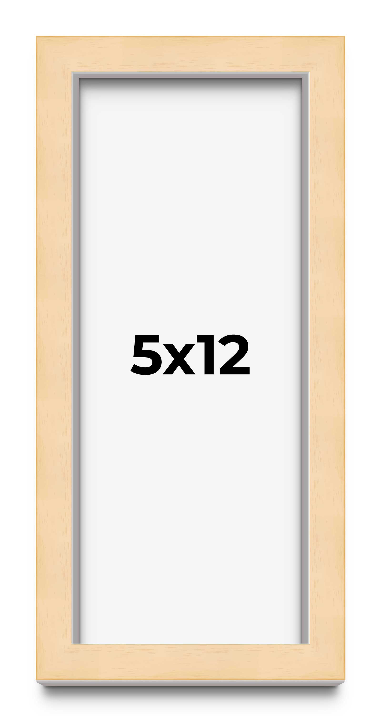 5×12 In Frame Beige Real Wood Picture Frame Width 0.75 inches | Interior Frame D