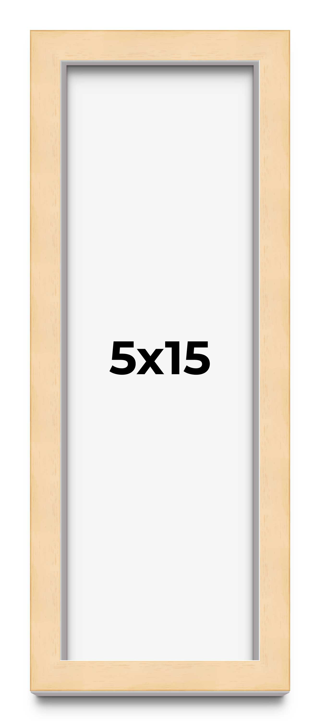 5×15 In Frame Beige Real Wood Picture Frame Width 0.75 inches | Interior Frame D