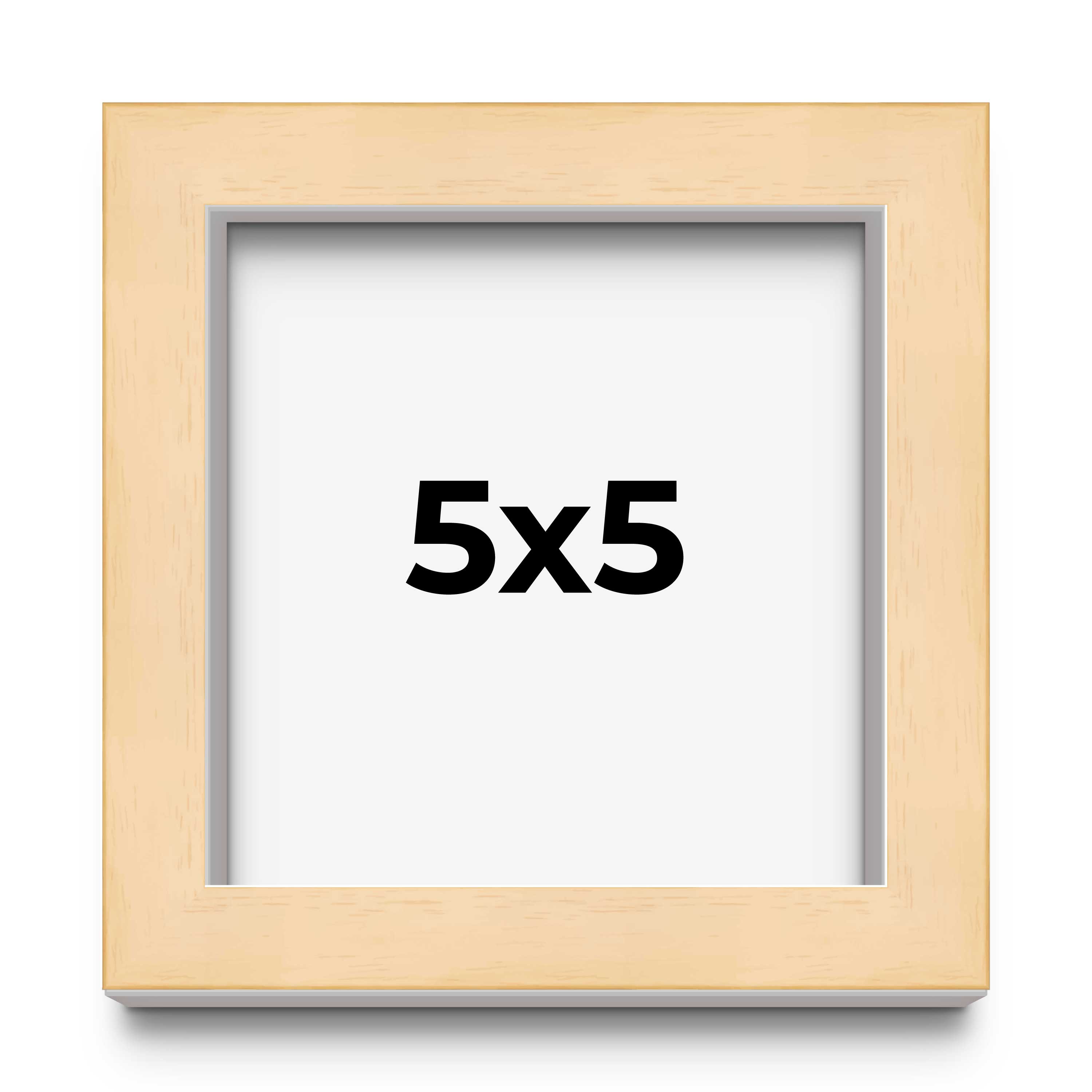 5x5 In Frame Beige Real Wood Picture Frame Width 0.75 inches | Interior Frame De main product image