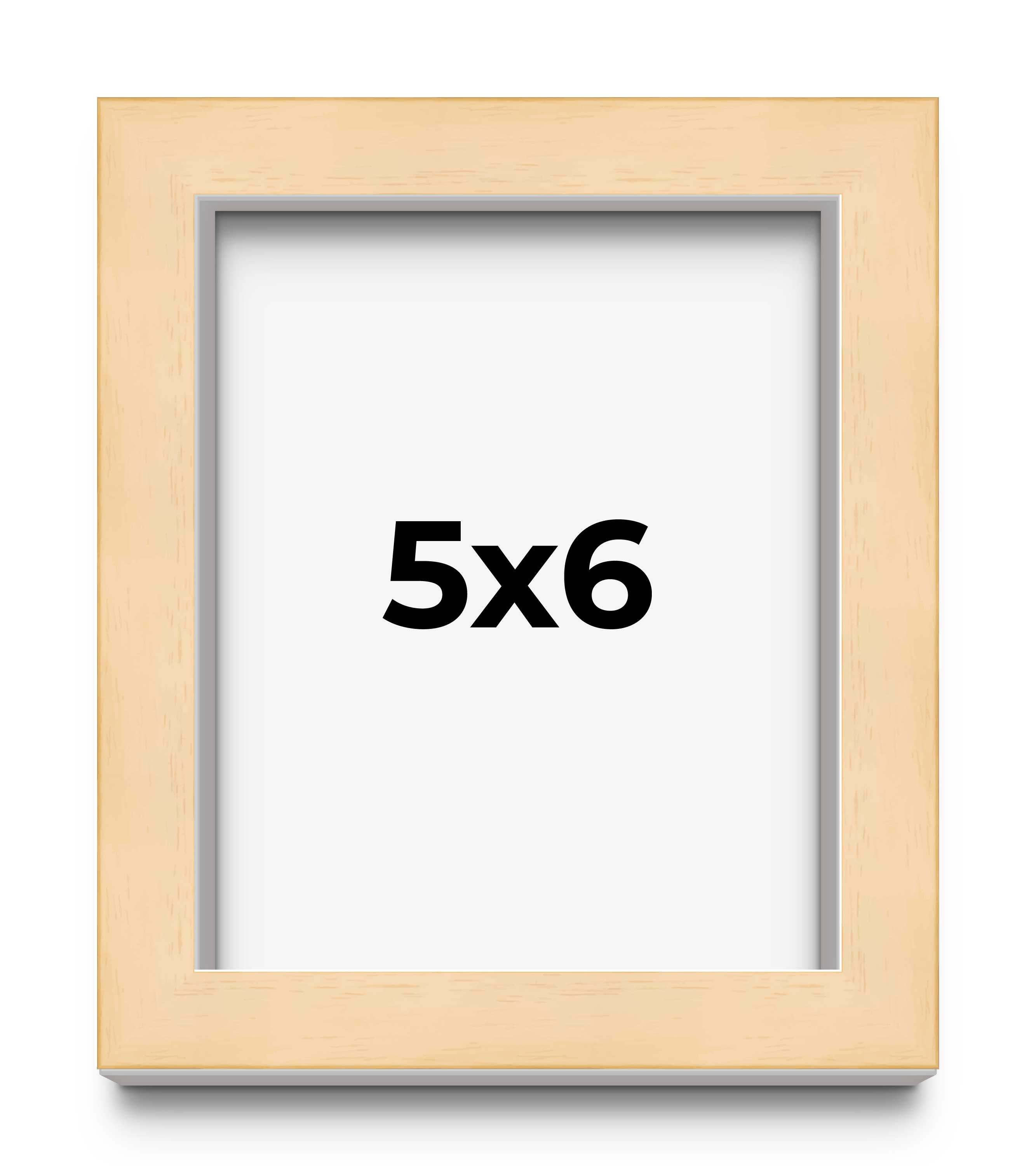 5x6 In Frame Beige Real Wood Picture Frame Width 0.75 inches | Interior Frame De