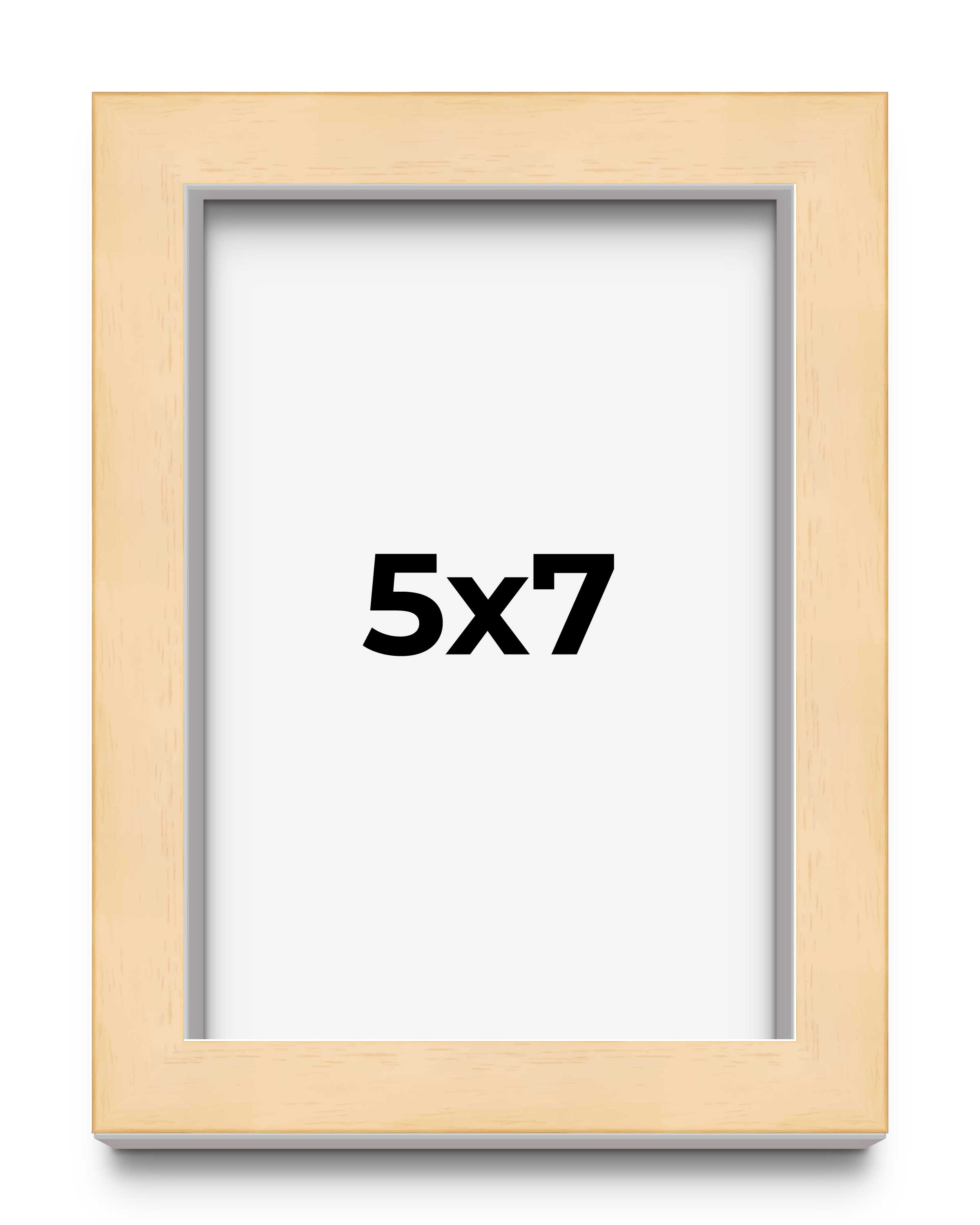 5x7 In Frame Beige Real Wood Picture Frame Width 0.75 inches | Interior Frame De