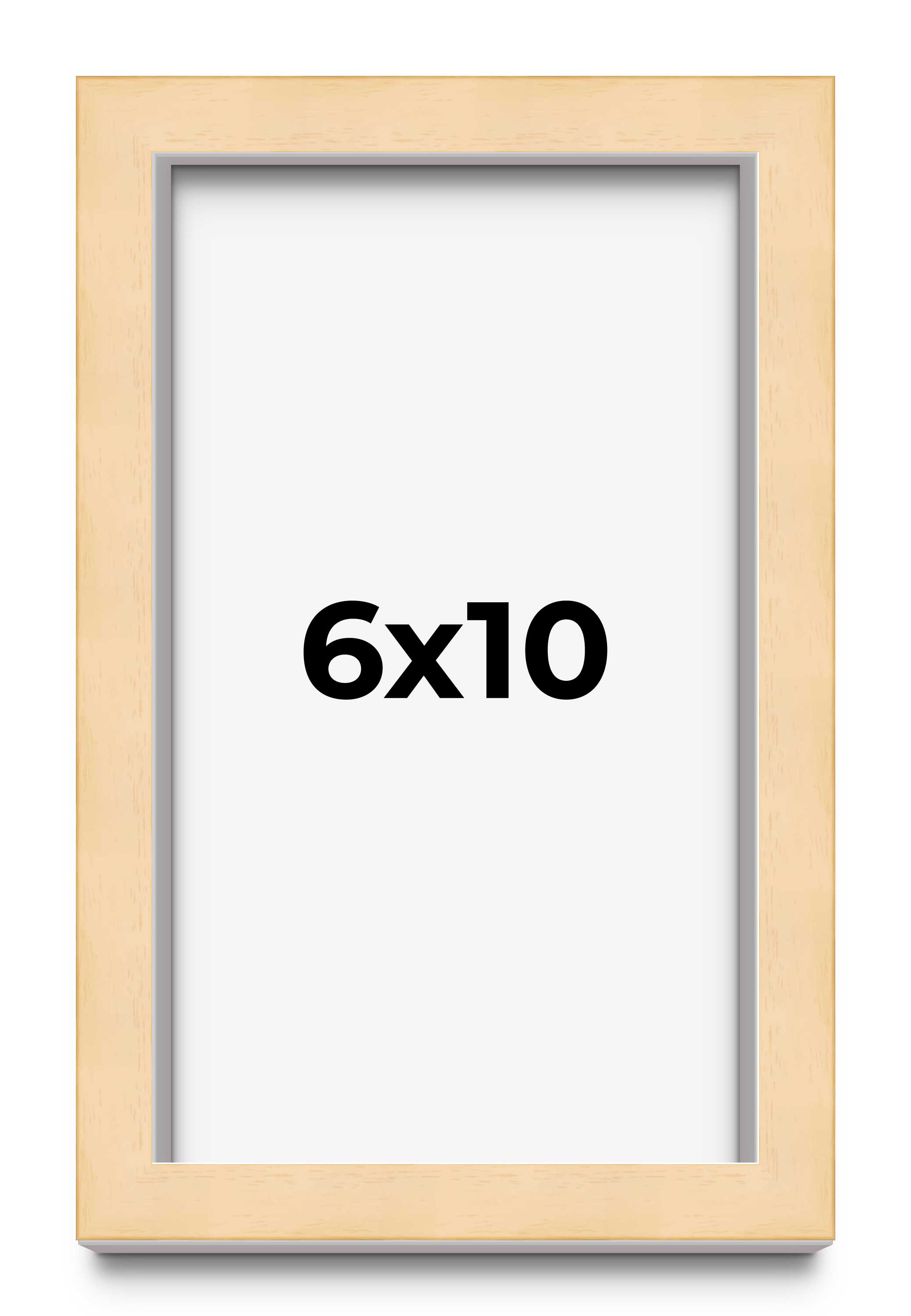 6x10 Frame Beige Real Wood Picture Frame Width 0.75 inches | Interior Frame Dept main product image