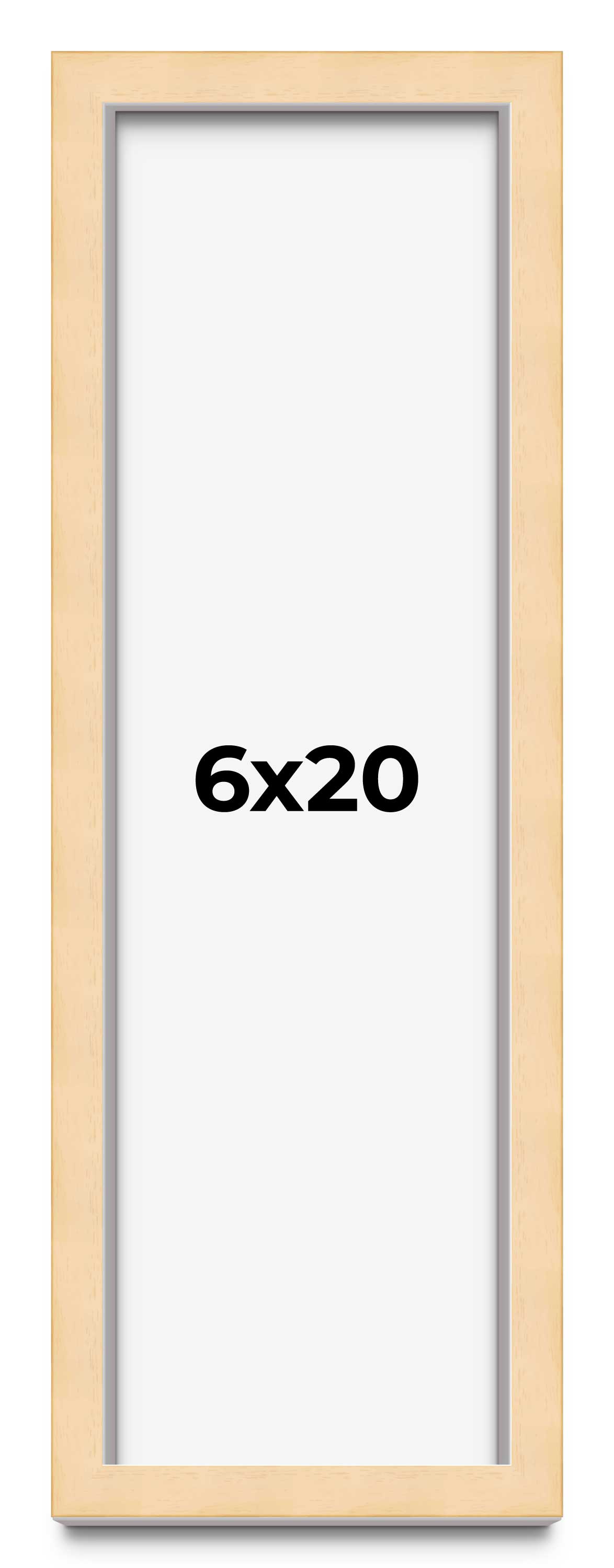 6x20 Frame Beige Real Wood Picture Frame Width 0.75 inches | Interior Frame Dept main product image