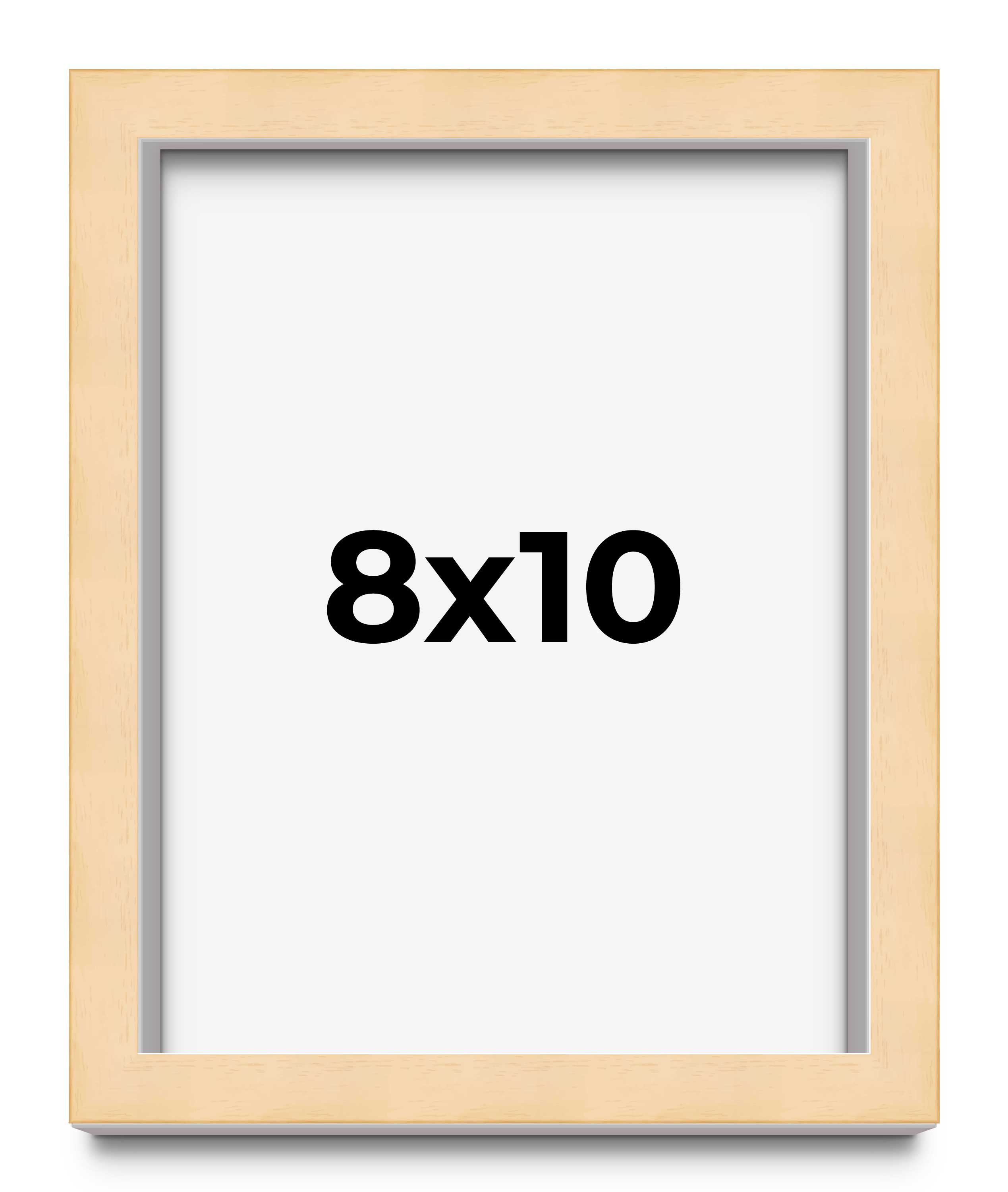 8x10 Rahmen Naturholz Bilderrahmen | 0,75 Zoll Leistenbreite | mit UV Acryl