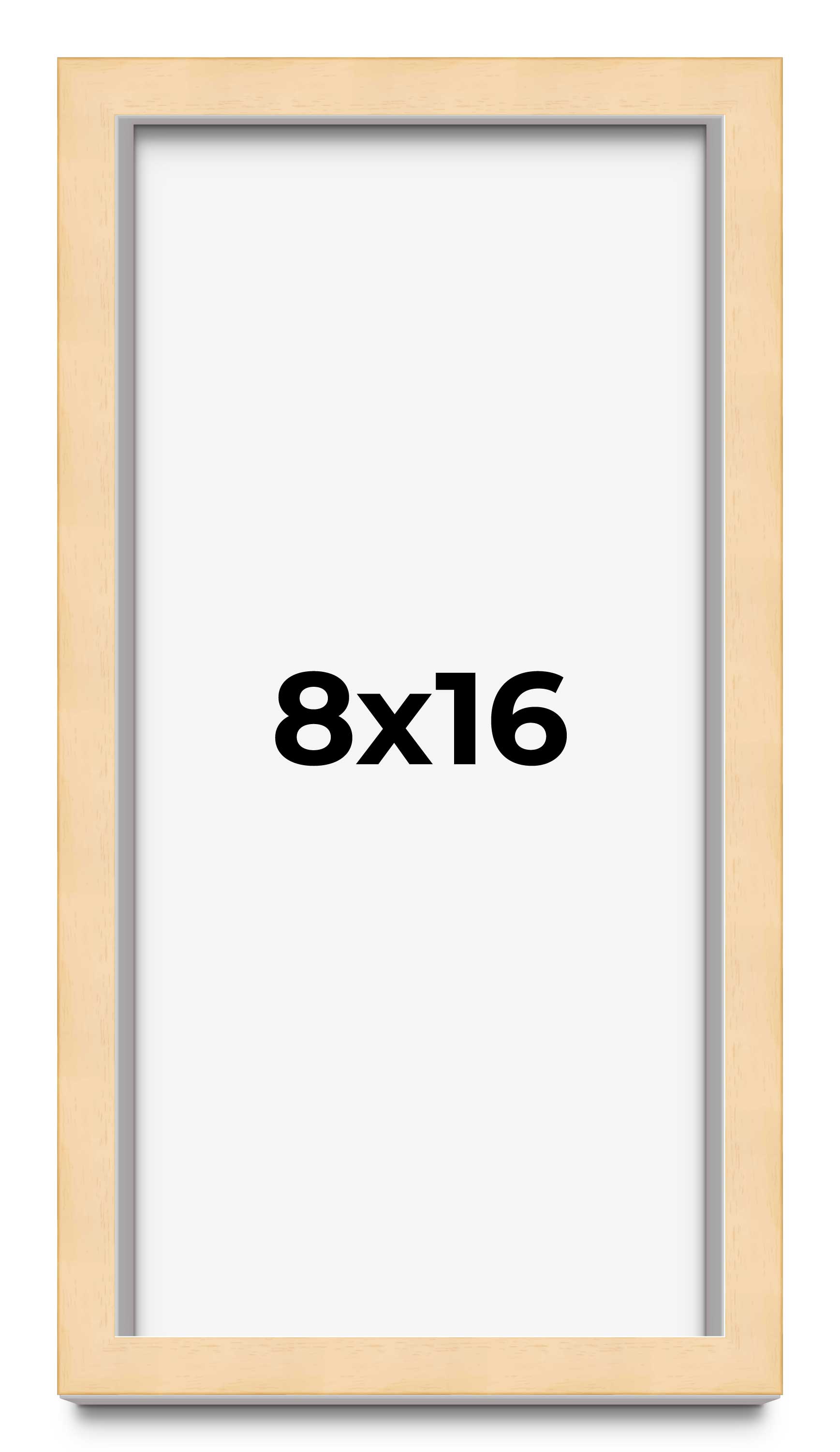 8x16 Frame Natural Brown Picture Frame  Modern Photo Frame UV Acrylic, Acid Free