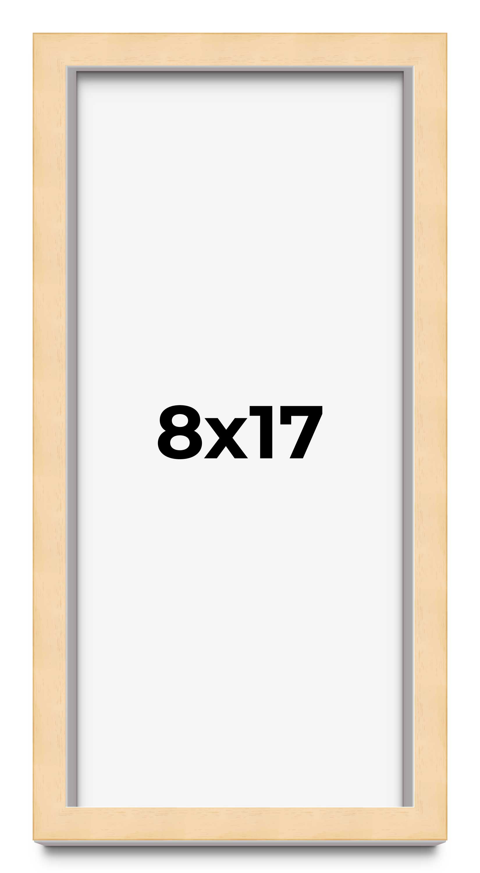 8x17 Frame Beige Real Wood Picture Frame Width 0.75 inches | Interior Frame Dept main product image