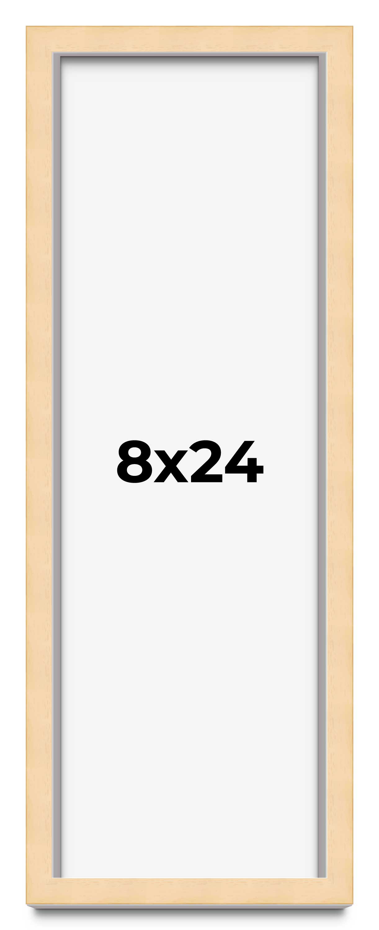 8x24 Frame Beige Real Wood Picture Frame Width 0.75 inches | Interior Frame Dept