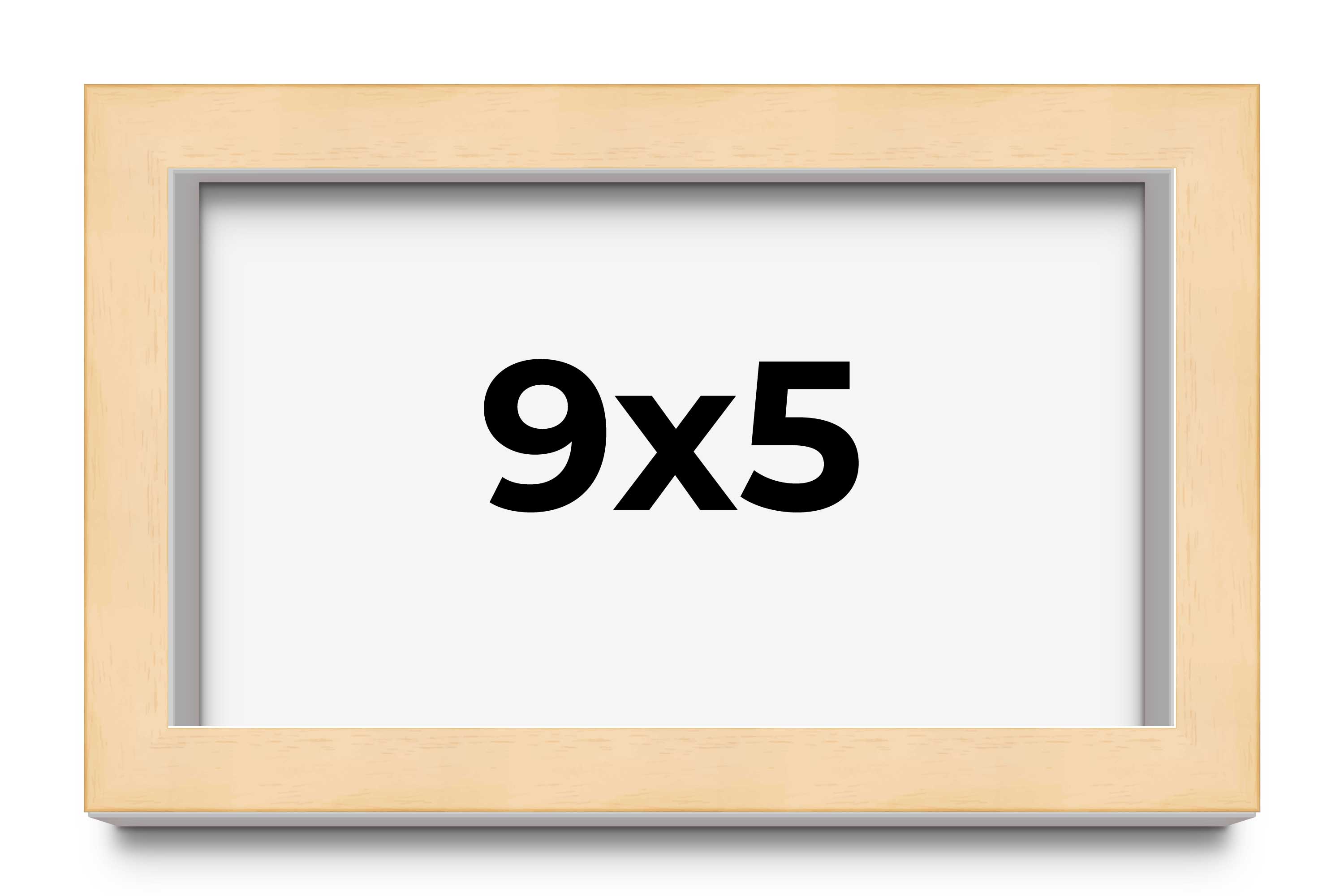 9x5 Frame Beige Real Wood Picture Frame Width 0.75 inches | Interior Frame Depth main product image