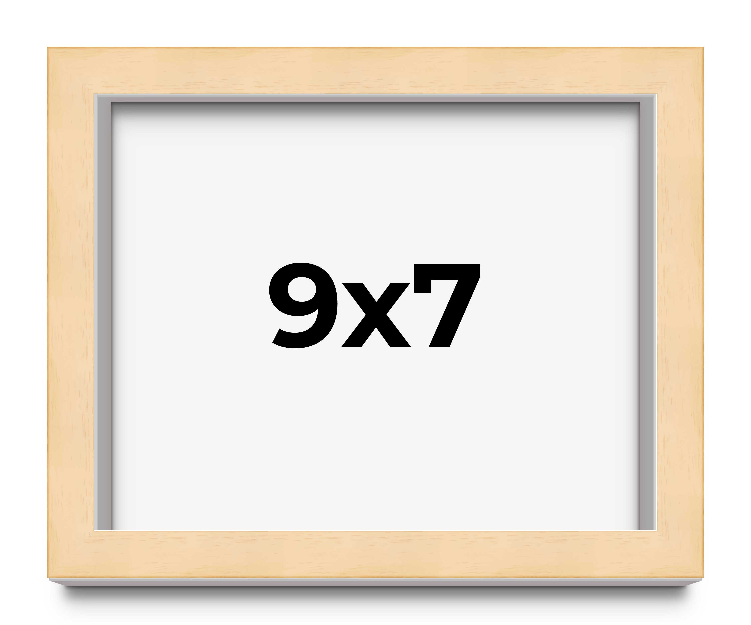 9x7 Frame Beige Real Wood Picture Frame Width 0.75 inches | Interior Frame Depth main product image