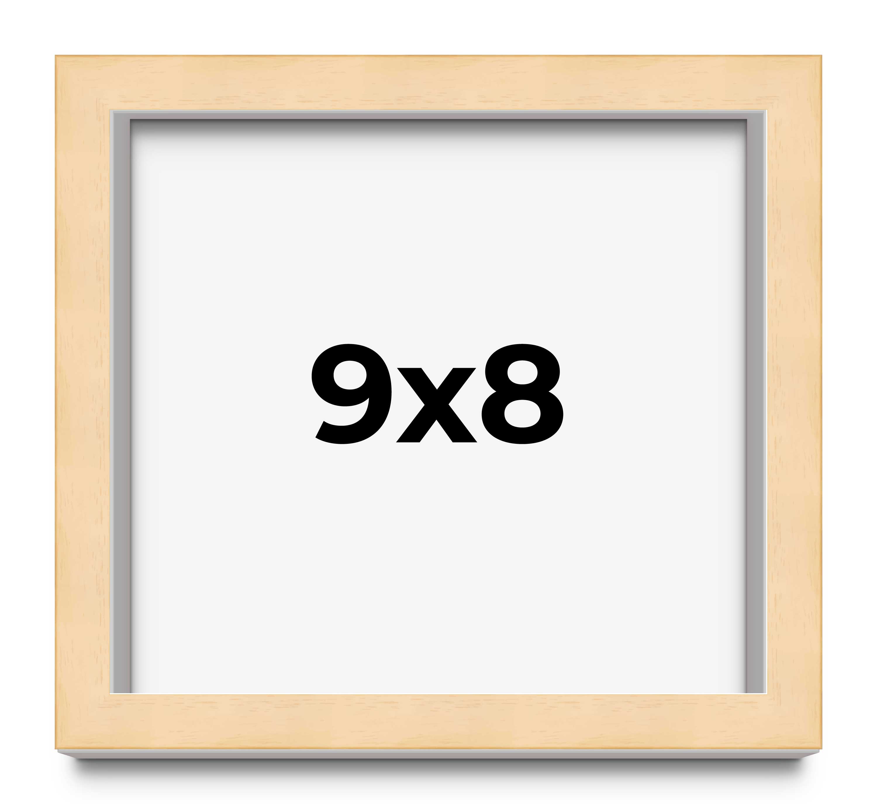 9x8 Frame Beige Real Wood Picture Frame Width 0.75 inches | Interior Frame Depth main product image