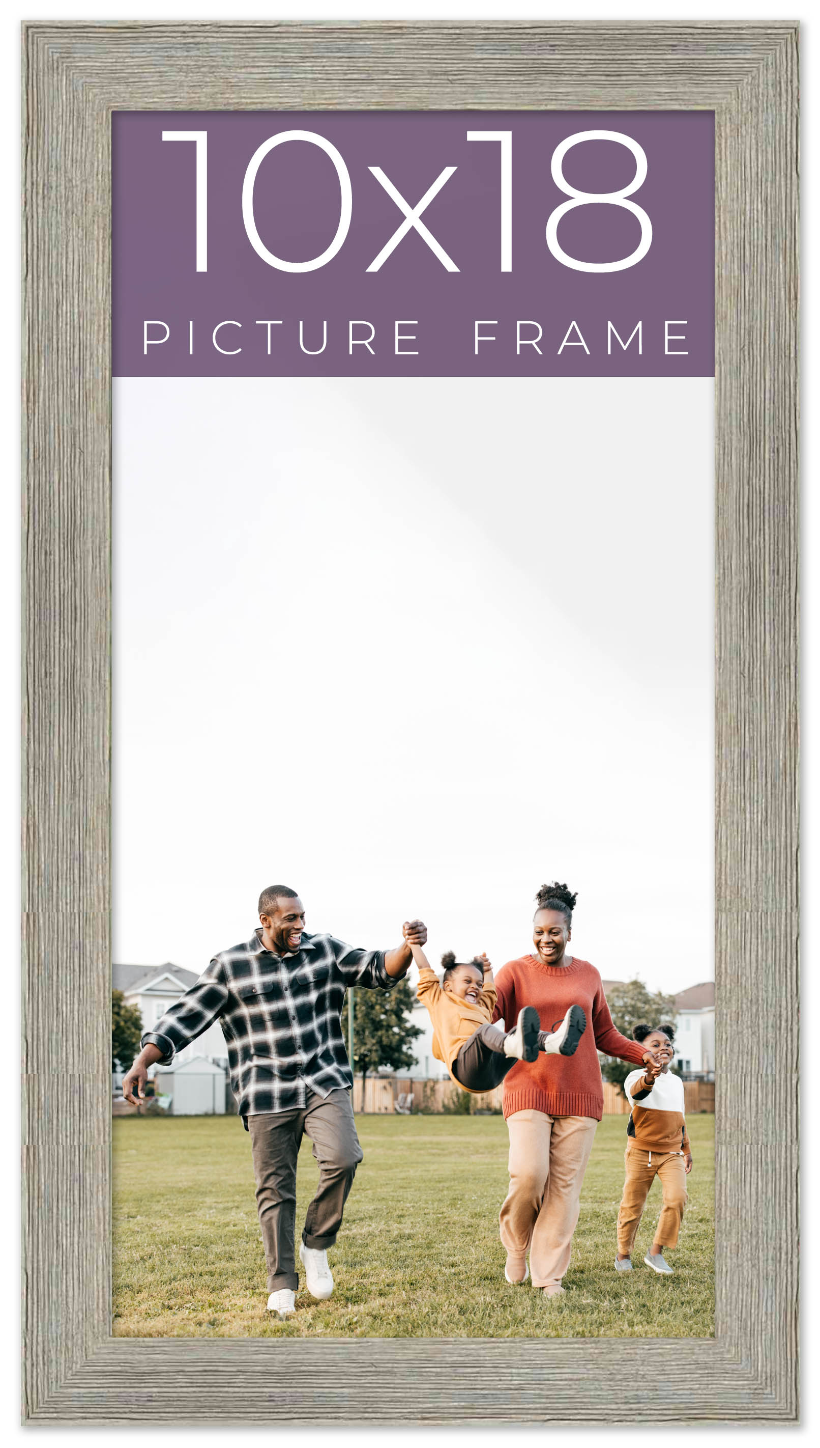 10x18 Frame Grey Real Wood Picture Frame Width 1.5 Inches | Interior Frame Depth main product image