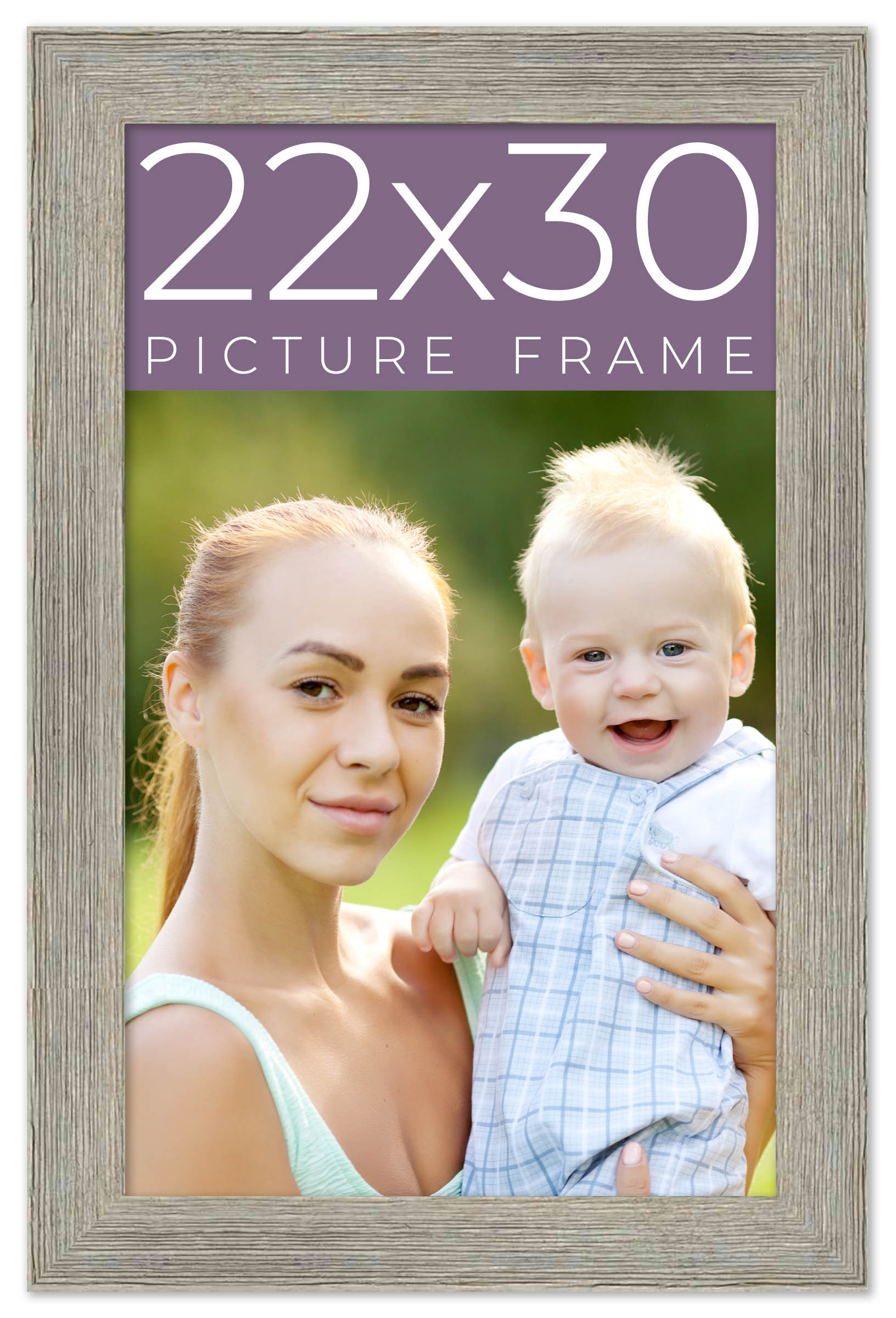 22x30 Frame Grey Real Wood Picture Frame Width 1.5 Inches | Interior Frame Depth main product image