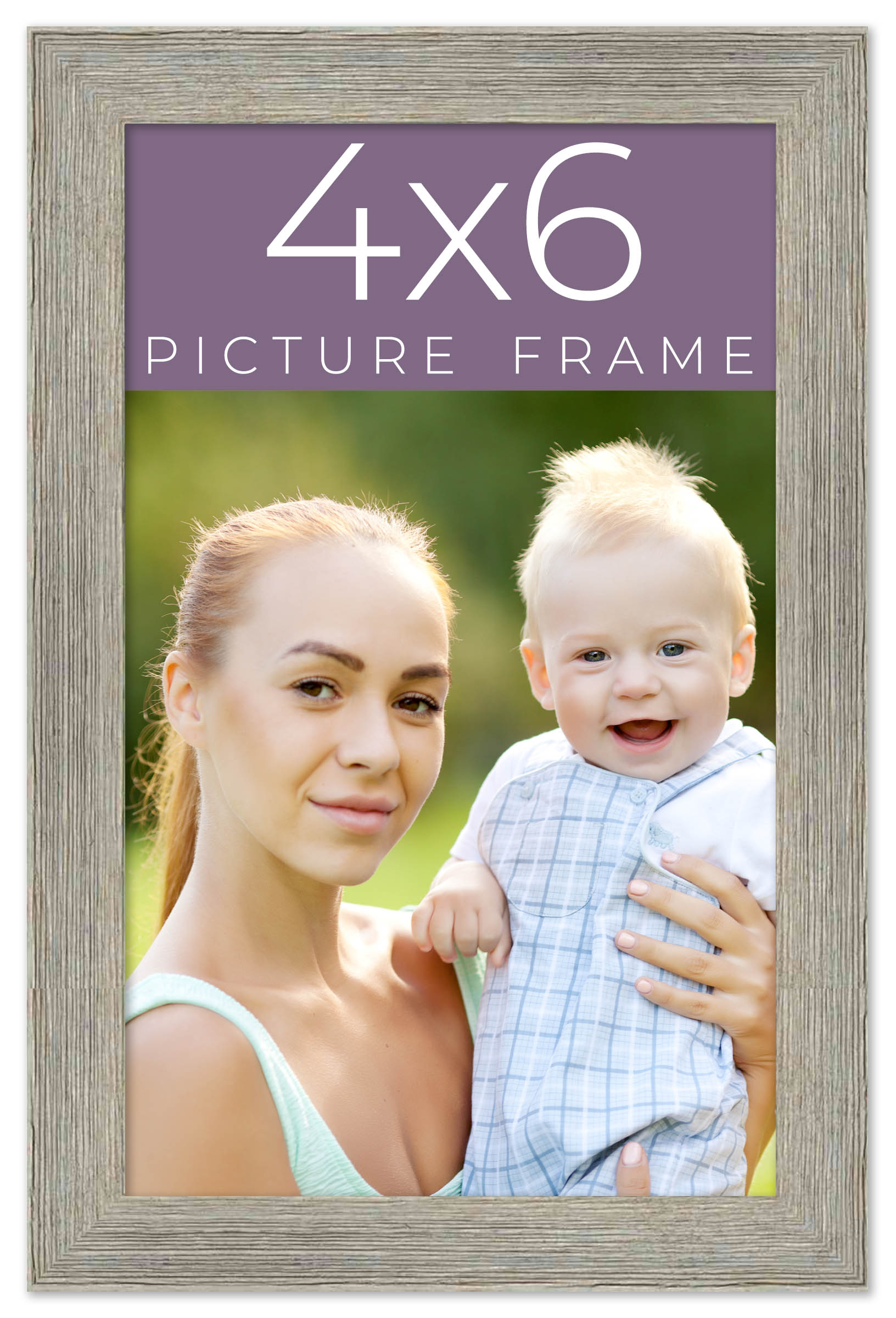 4×6 IN Frame Grey Real Wood Picture Frame Width 1.5 Inches | Interior Frame Dept