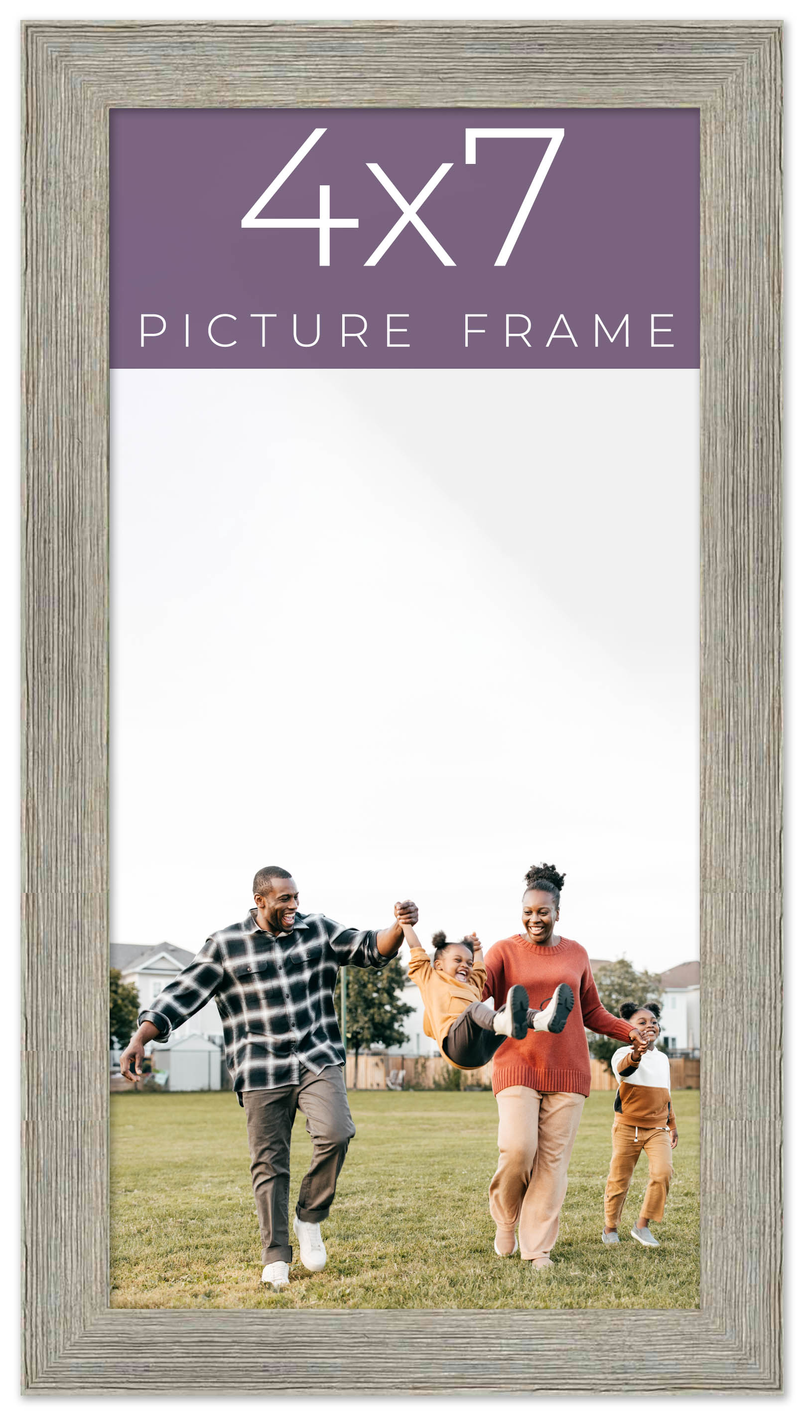 4x7 IN Frame Grey Real Wood Picture Frame Width 1.5 Inches | Interior Frame Dept main product image