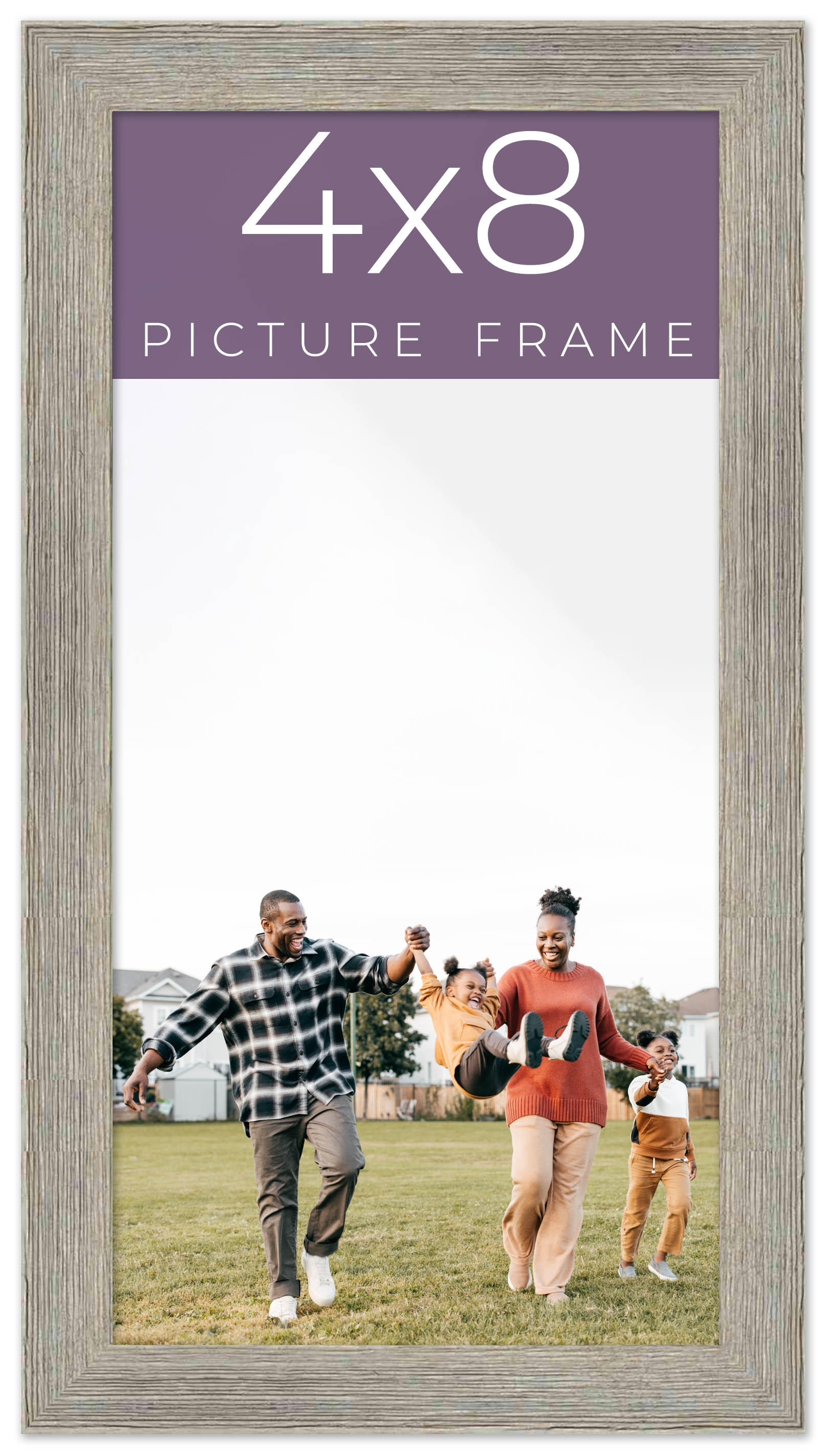 4×8 IN Frame Grey Real Wood Picture Frame Width 1.5 Inches | Interior Frame Dept