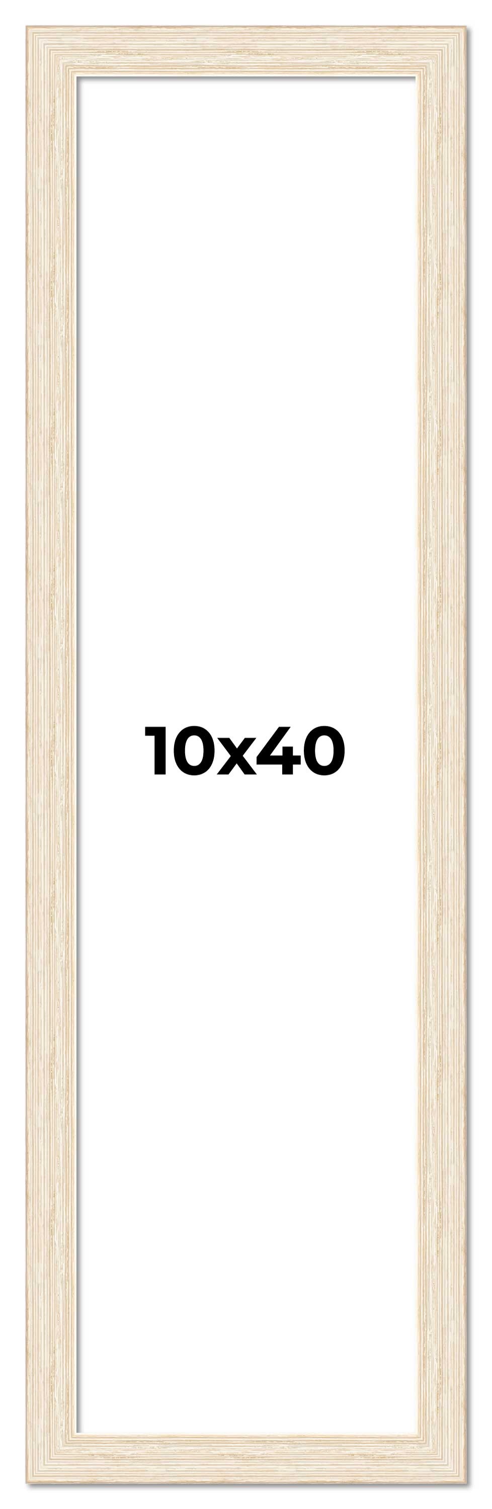 10x40 Frame White Real Wood Picture Frame Width 1.5 inches | Interior Frame Dept main product image