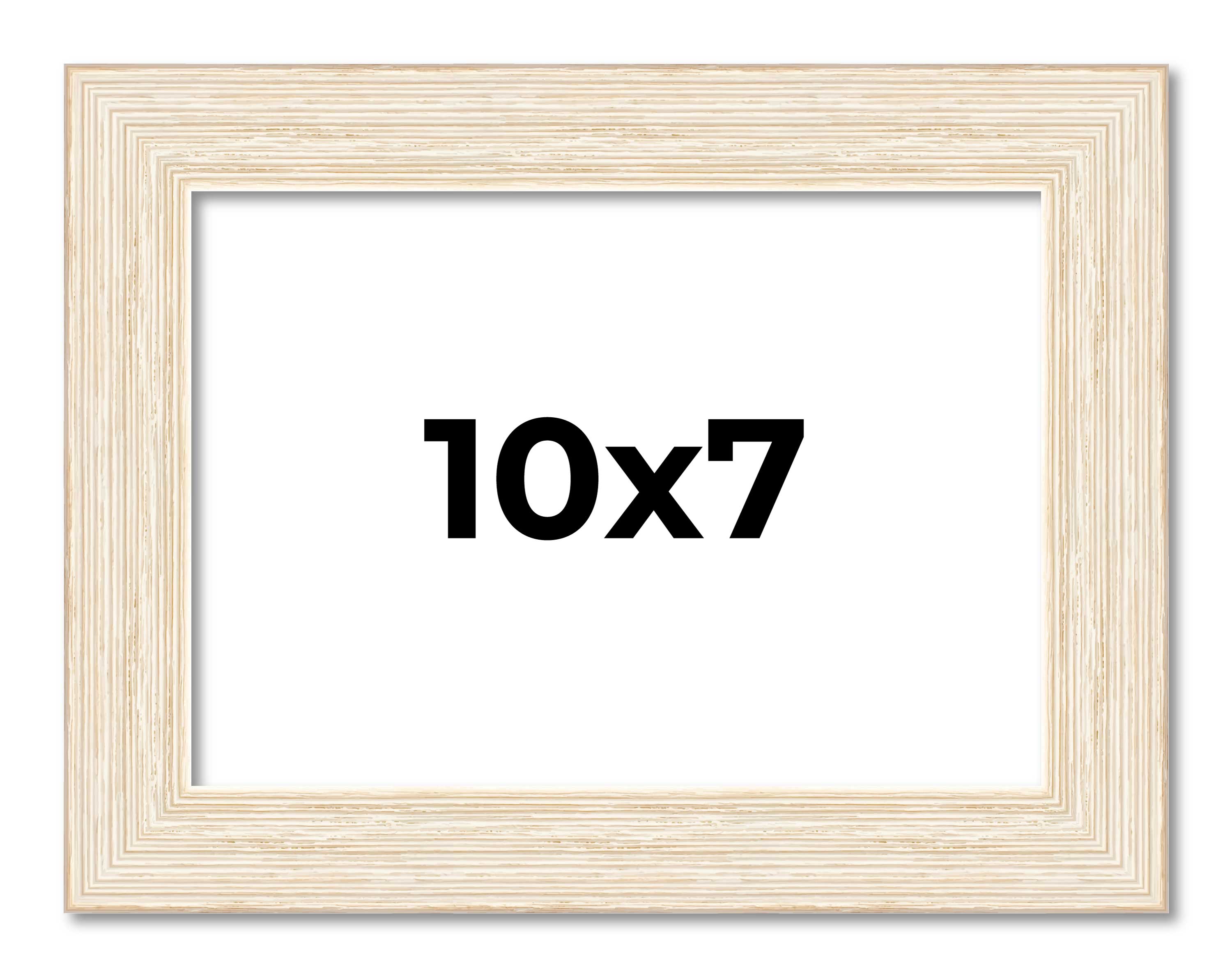 10x7 Frame White Real Wood Picture Frame Width 1.5 inches | Interior Frame Depth main product image