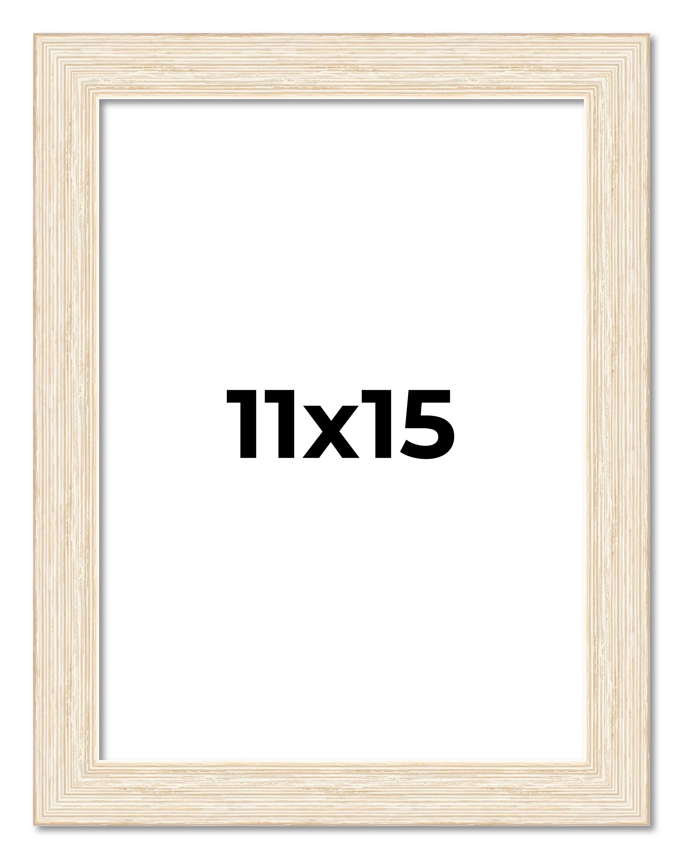 11×15 Frame White Barnwood Picture Frame Includes UV Acrylic Plexiglass, Acid Fr