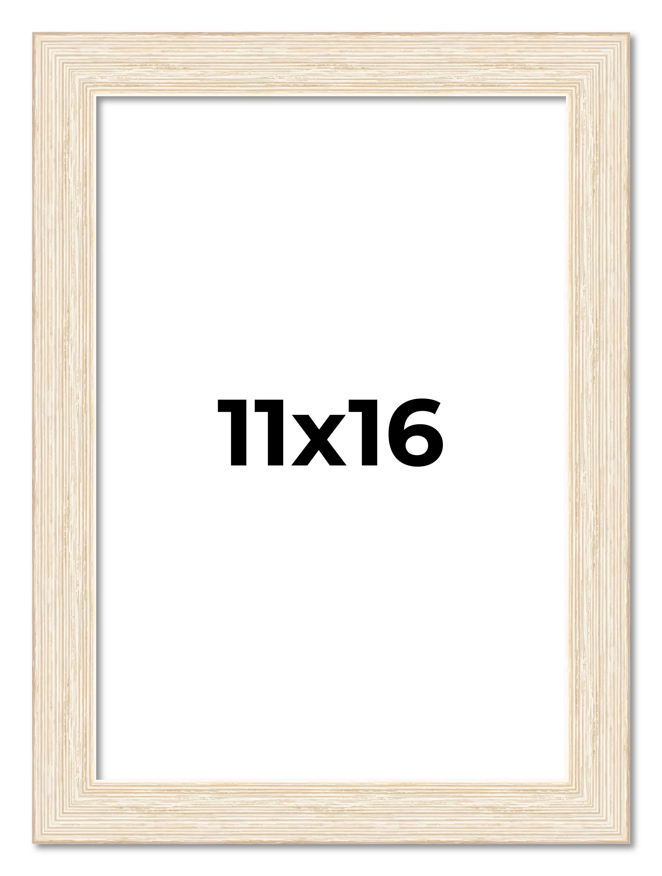 Marco de fotos de madera de granero blanco de 11x16 acrílico UV, sin ácido