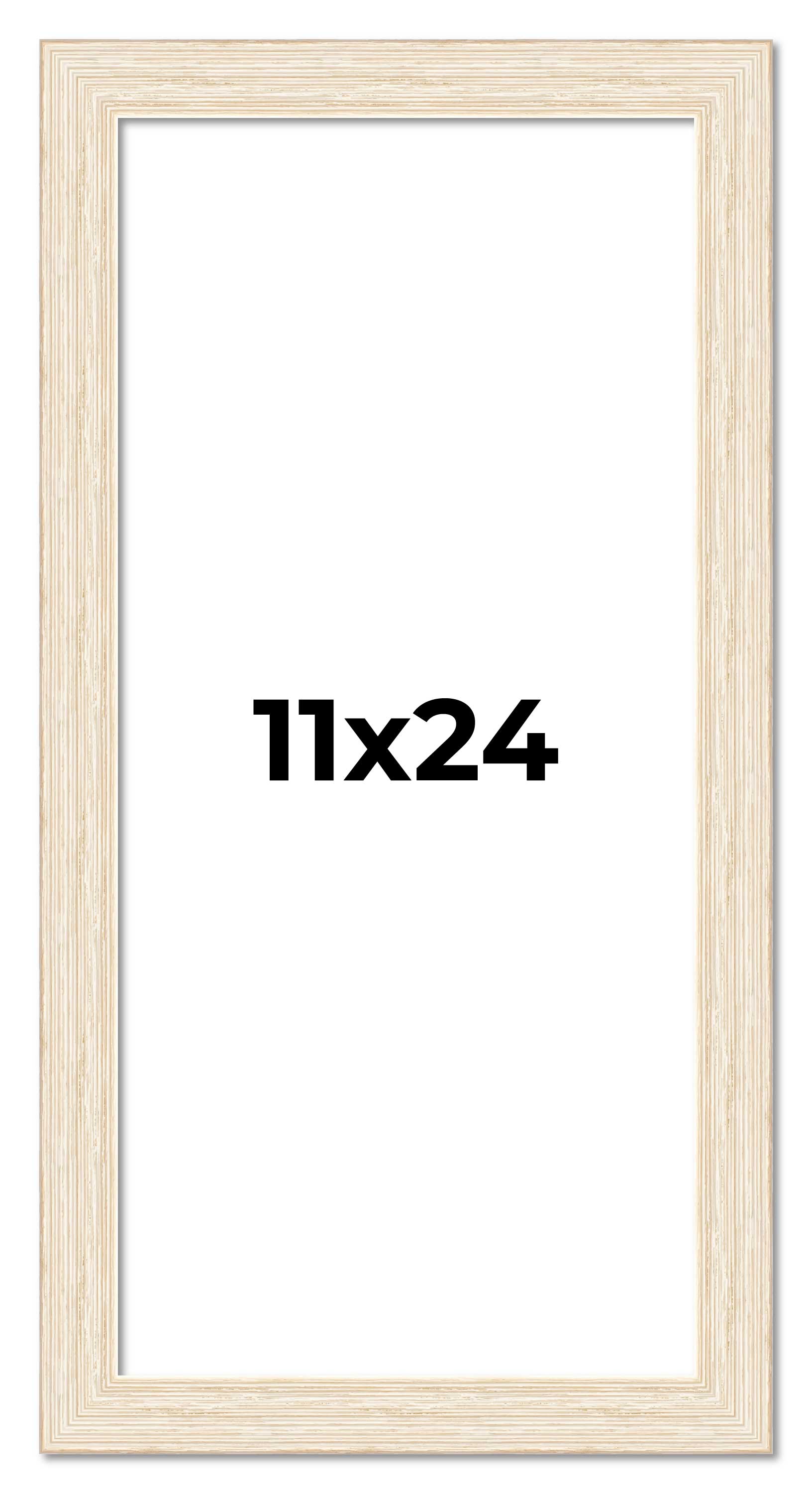 11×24 Frame White Real Wood Picture Frame Width 1.5 inches | Interior Frame Dept